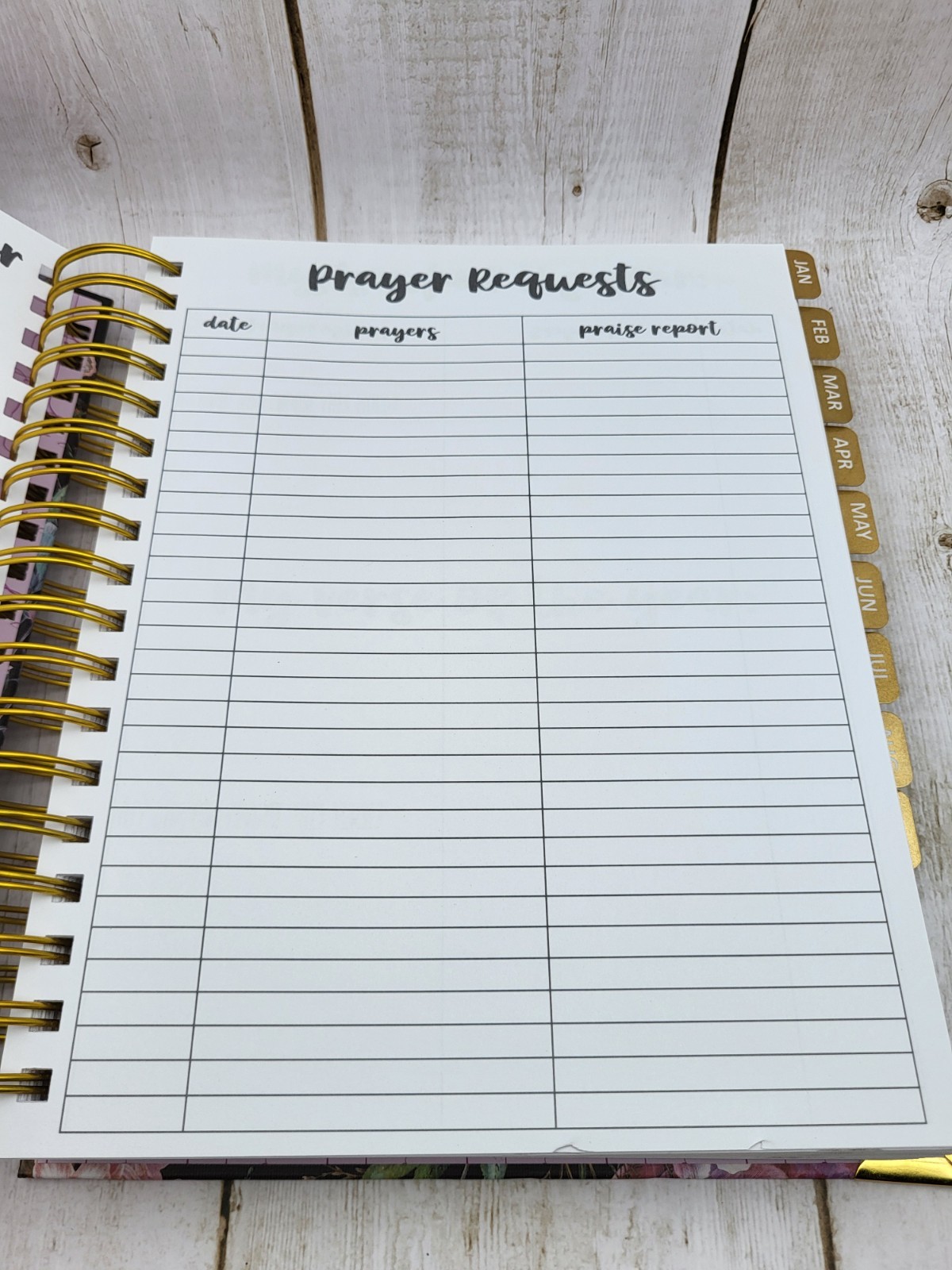 2026 Prayerful Planner Black Floral Hadrcover Undated Calendar Prayer List Book