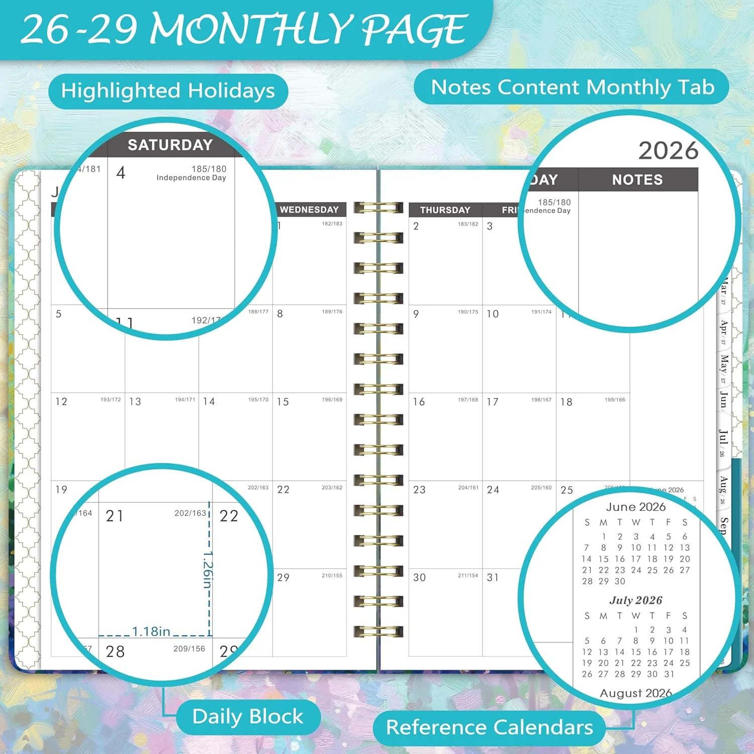 2026-2029 Monthly Planner – 3 Year Planner 2026-2029, July 2026 – June 2029, 8.3
