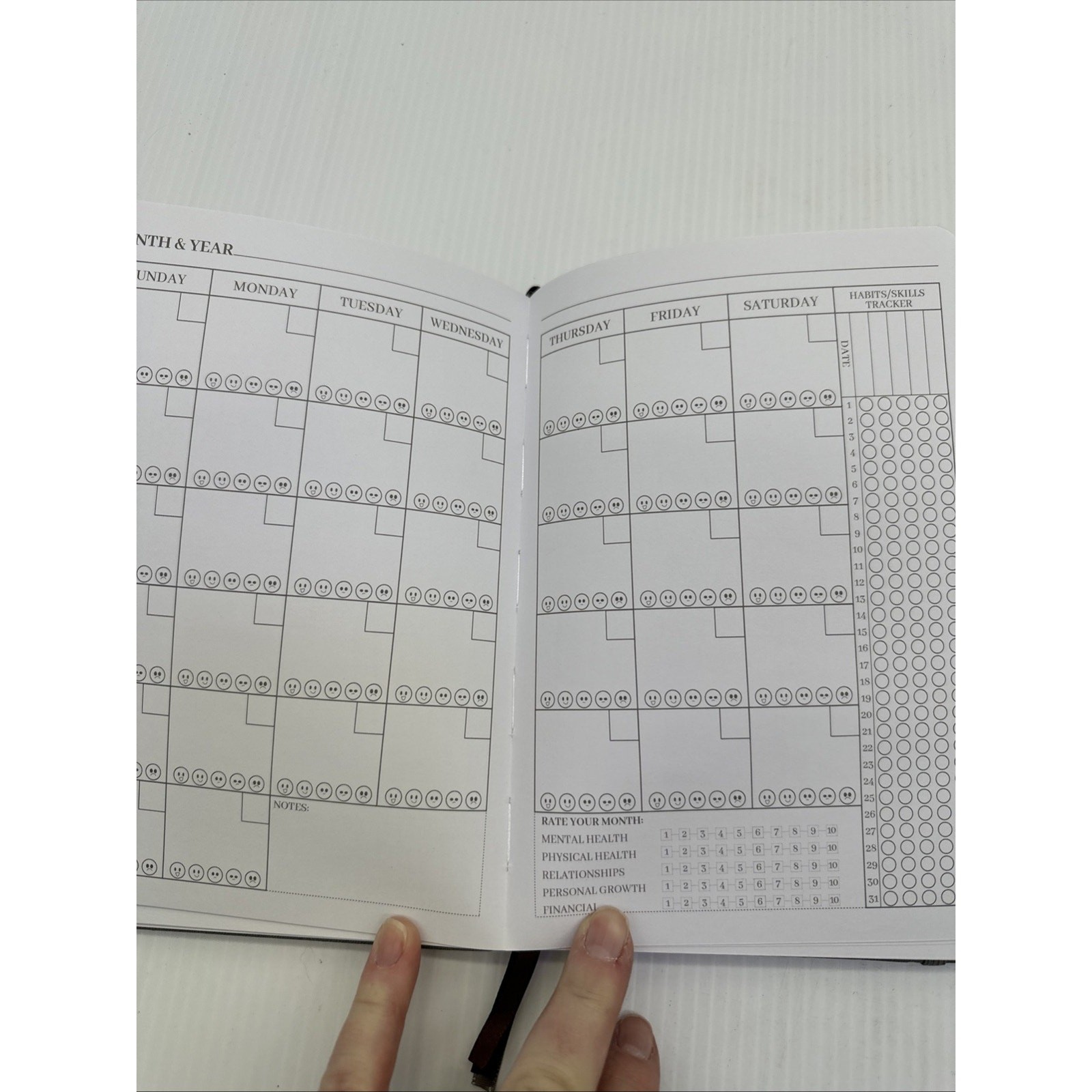 SIMSIMY Mental Health Journal , Gray Leather Bound Book {135}