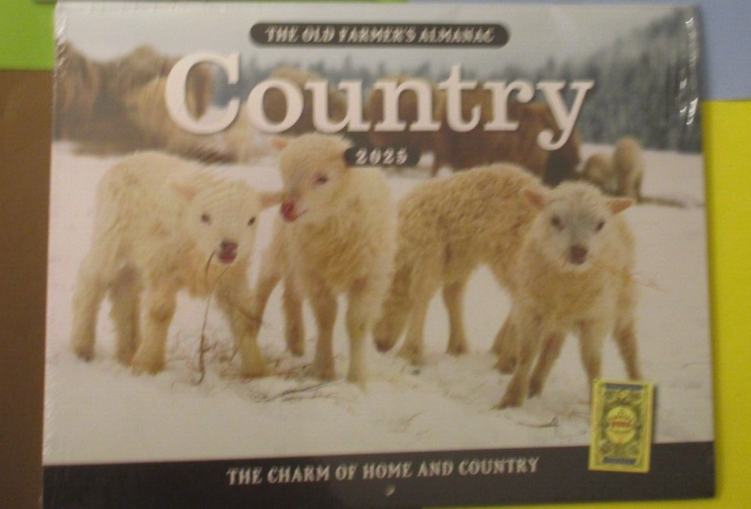 2025 MONTHLY OLD FARMERs ALMANAC – BABY ANIMALs FARM Country RED BARN SHEEP –