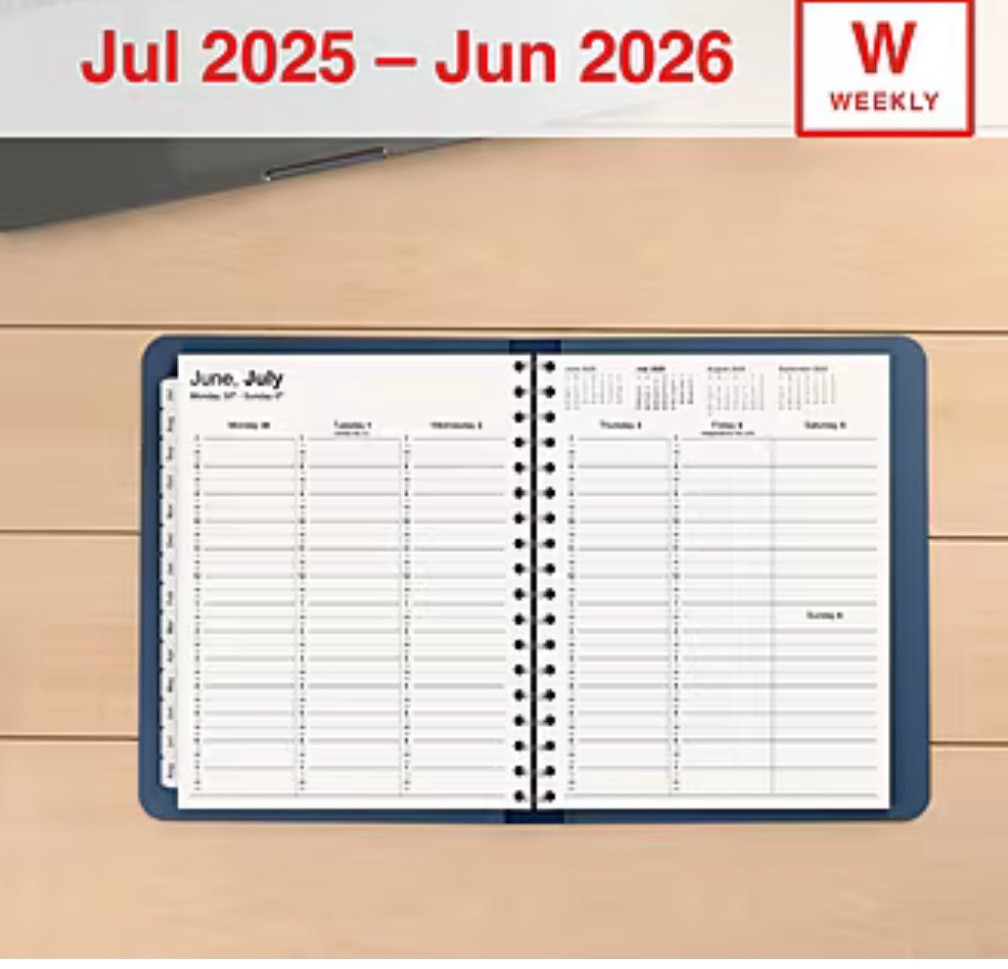 2025-2026 Staples 7″ x 9″ Academic Weekly & Monthly Planner **NEW**