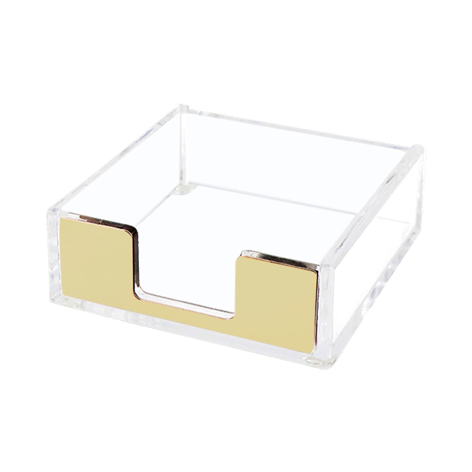 NatSumeBasics Gold Sticky Note Holder Clear Acrylic Yellow Pure Tone