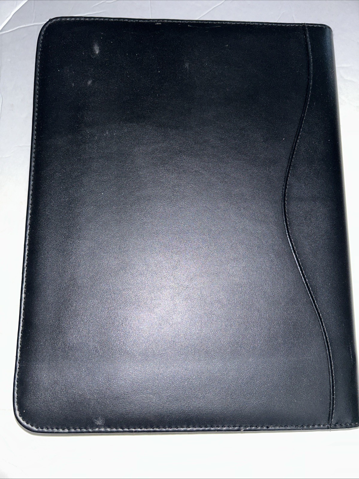 No Brand Leather Portfolio Folder Card Holder Business Organizer with Zipper