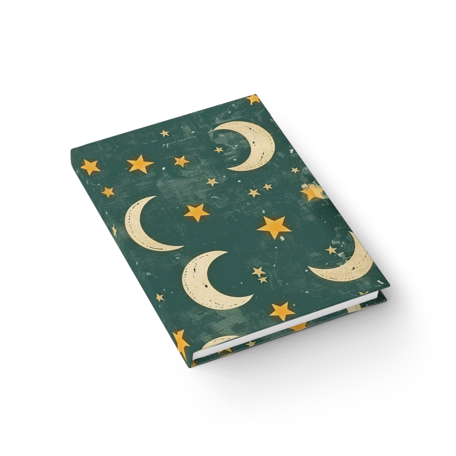 Vintage Moon and Stars Pattern – Hardcover Ruled Line Notebook – Dream Journal