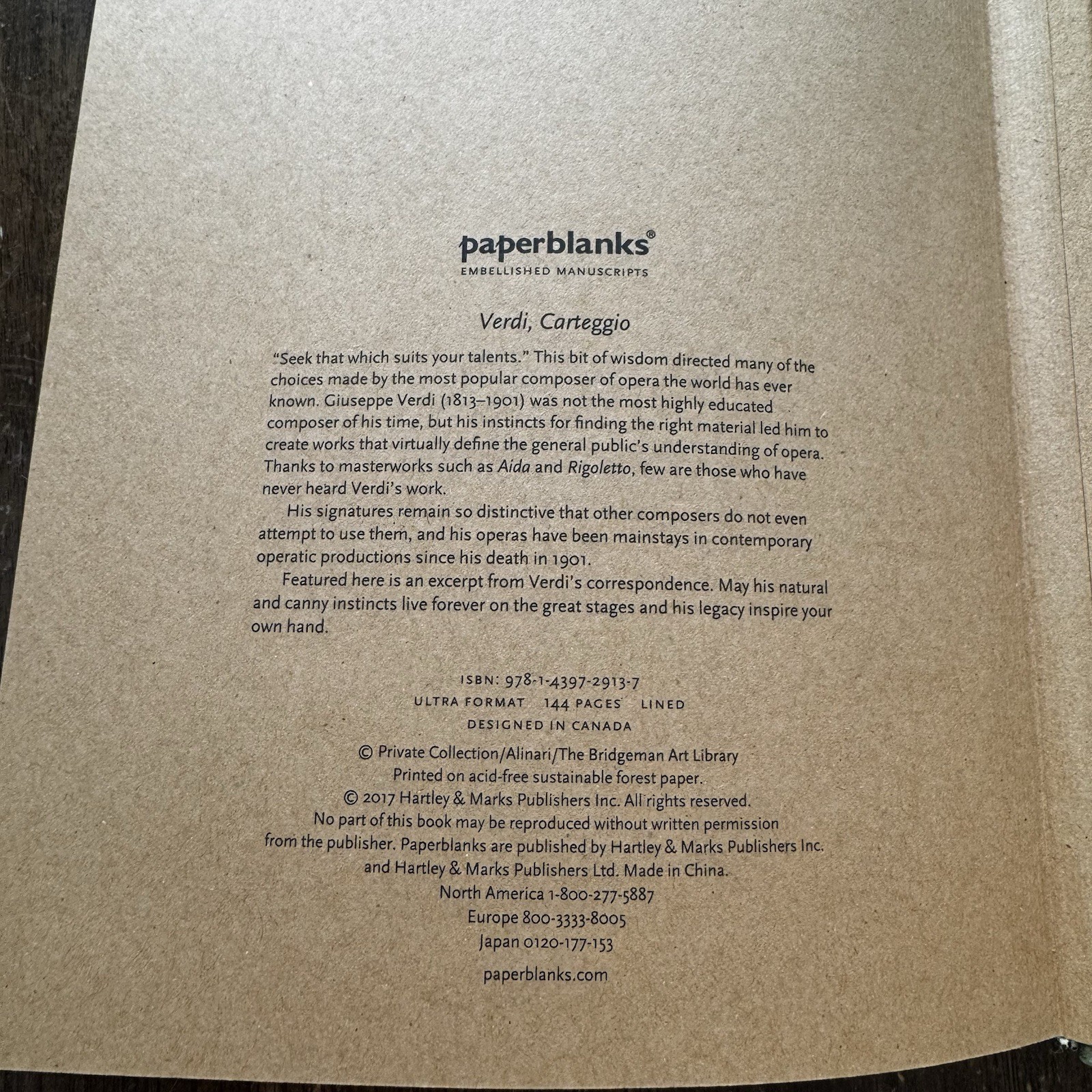 Paperblanks Lined Hardcover Journal 144 Pages Verdi Carteggio New (not sealed)