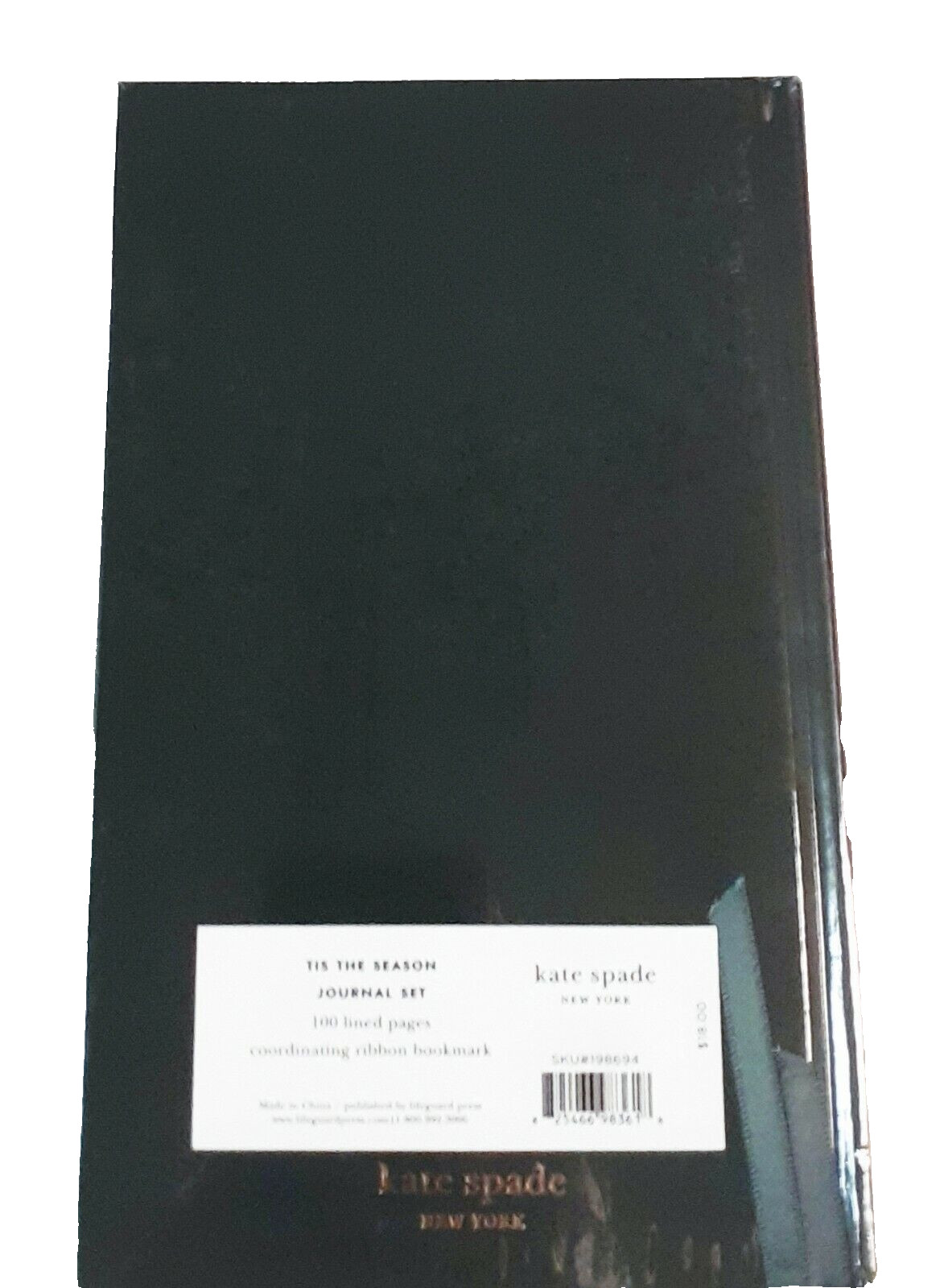 Kate Spade Tis The Season Journal Gift Set of Two Hunter Green Gold Glitter NWT