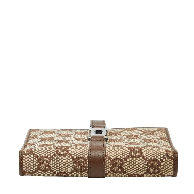 GUCCI notebook cover GG canvas Beige/Brown Leather 14x11cm w/Box F/S