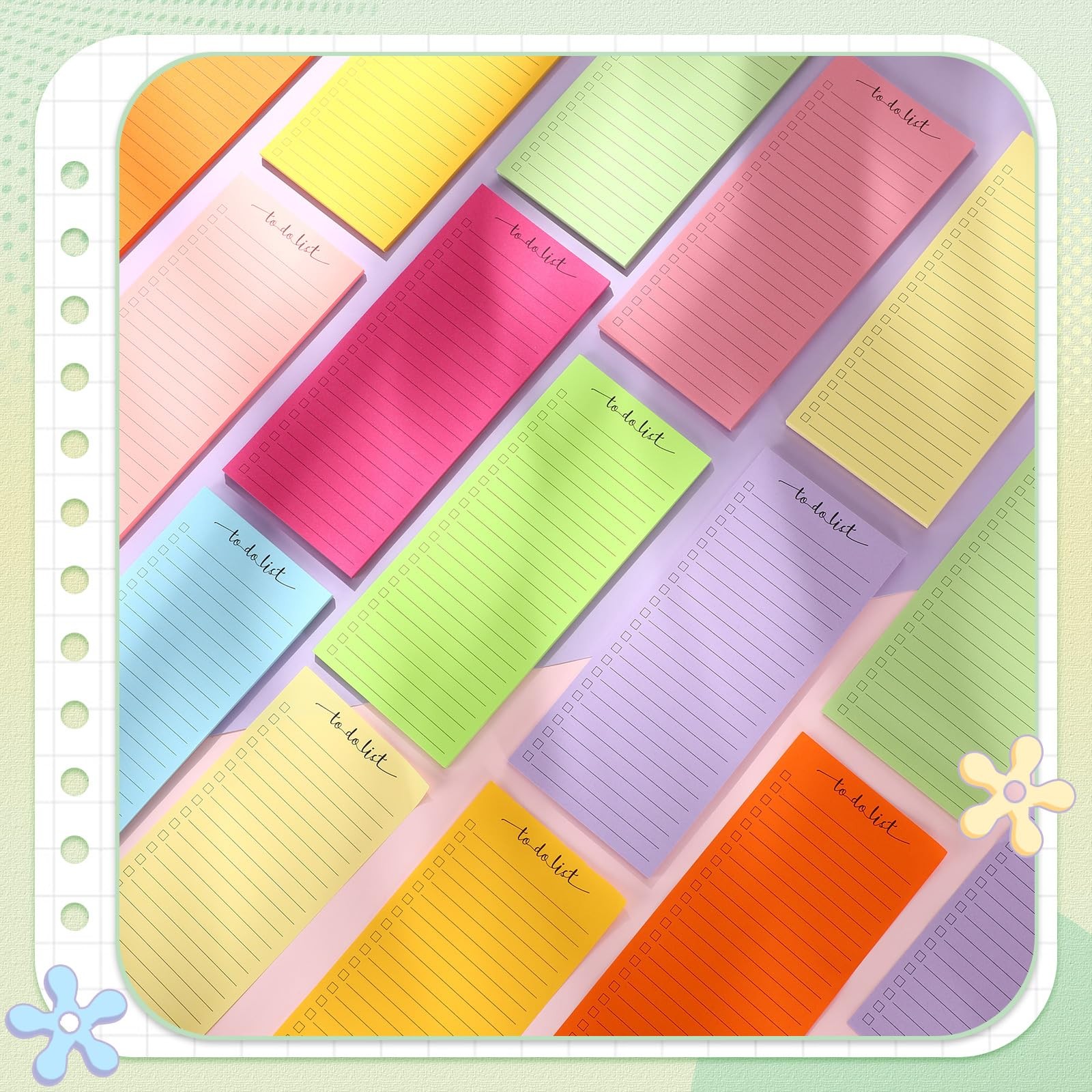 Censen 10 Pack 500 Sheets To Do List Notes Daily Checklist Bright Color