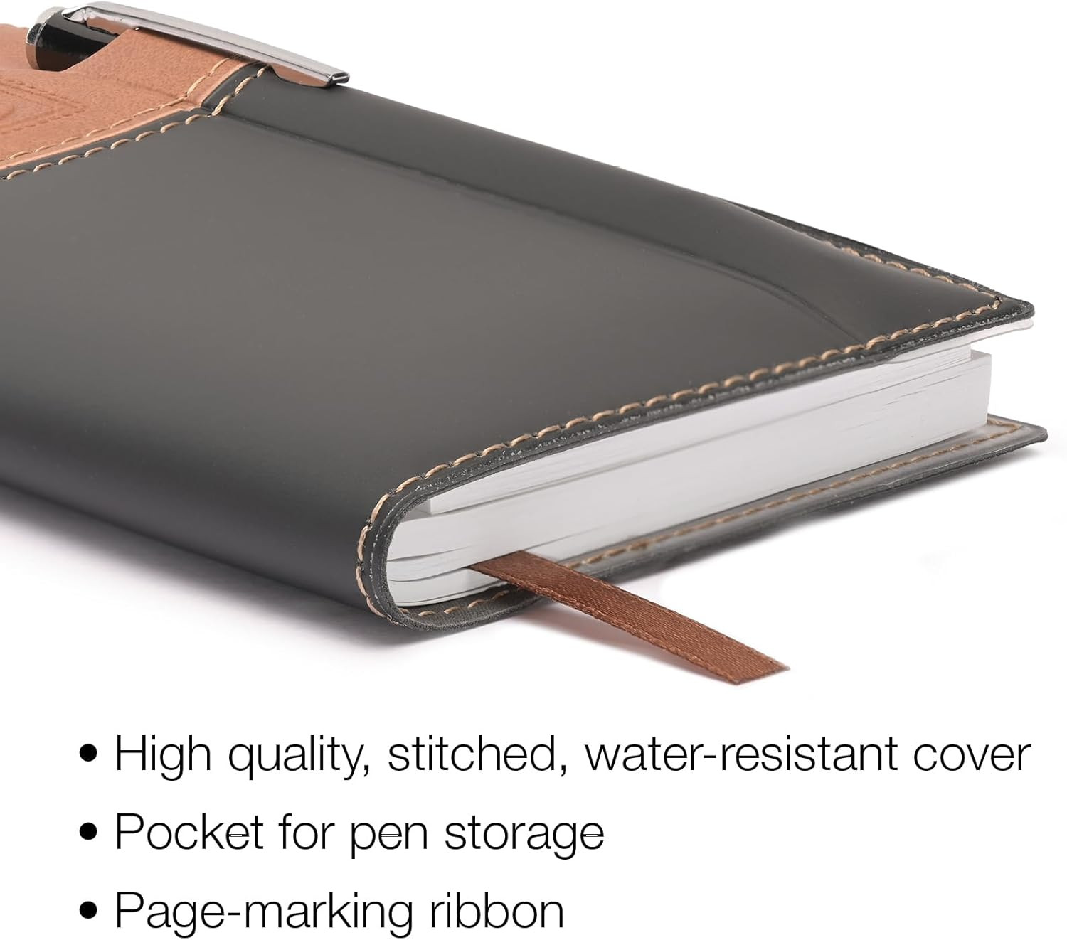 2026 Pocket Planner with Pen 3.5″x6″ 14 Month Weekly Monthly Brown Black