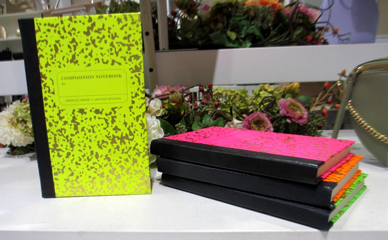 Graphic Image Composition Notebook Hardcover 224 Lined Pgs Neon Yellow