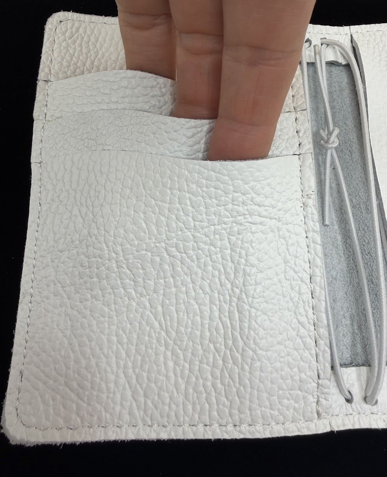 Chic Sparrow Pocket Field Notes TN White Pebbled Leather USA Planner Cover W/box