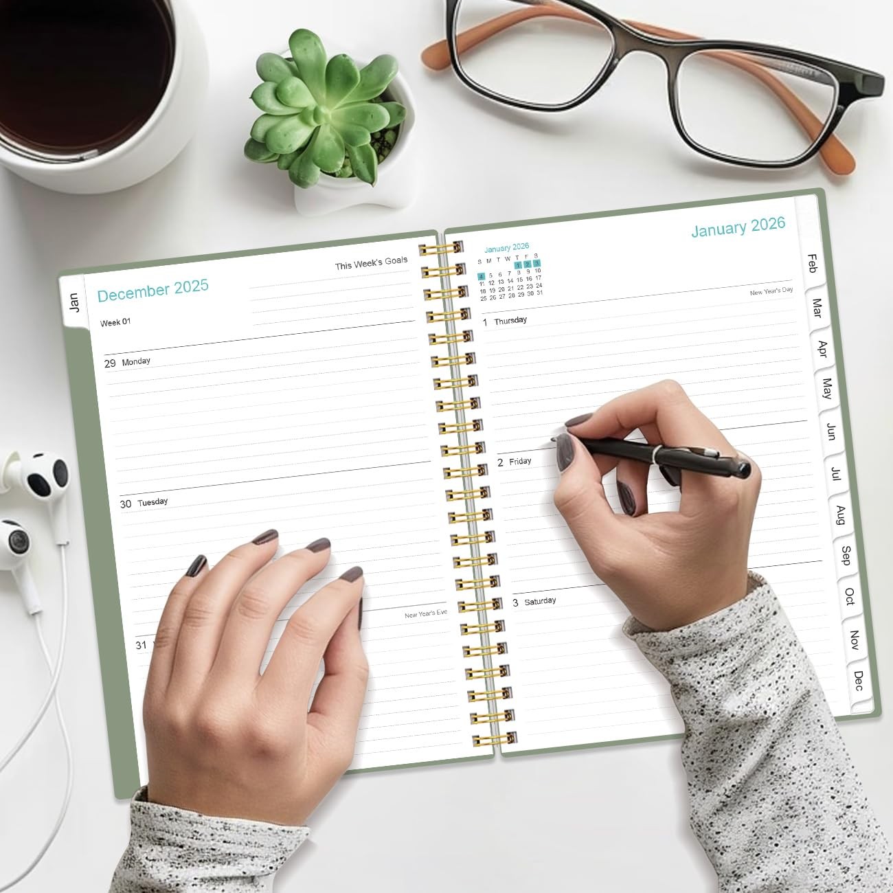 2026 Planner – Weekly and Monthly Calendar Planner from Jan 2026 – Dec 2026, …