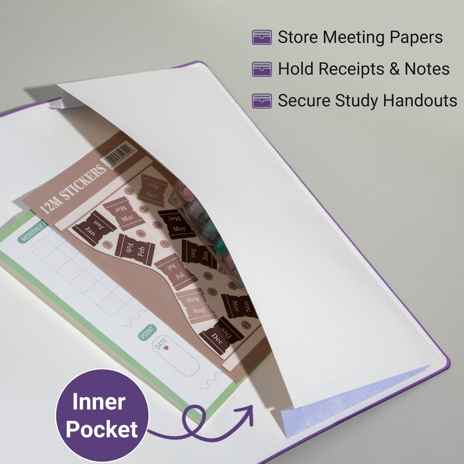 College Ruled Notebook, A4 Color-Block Softcover PU Leather Notebook for Work…