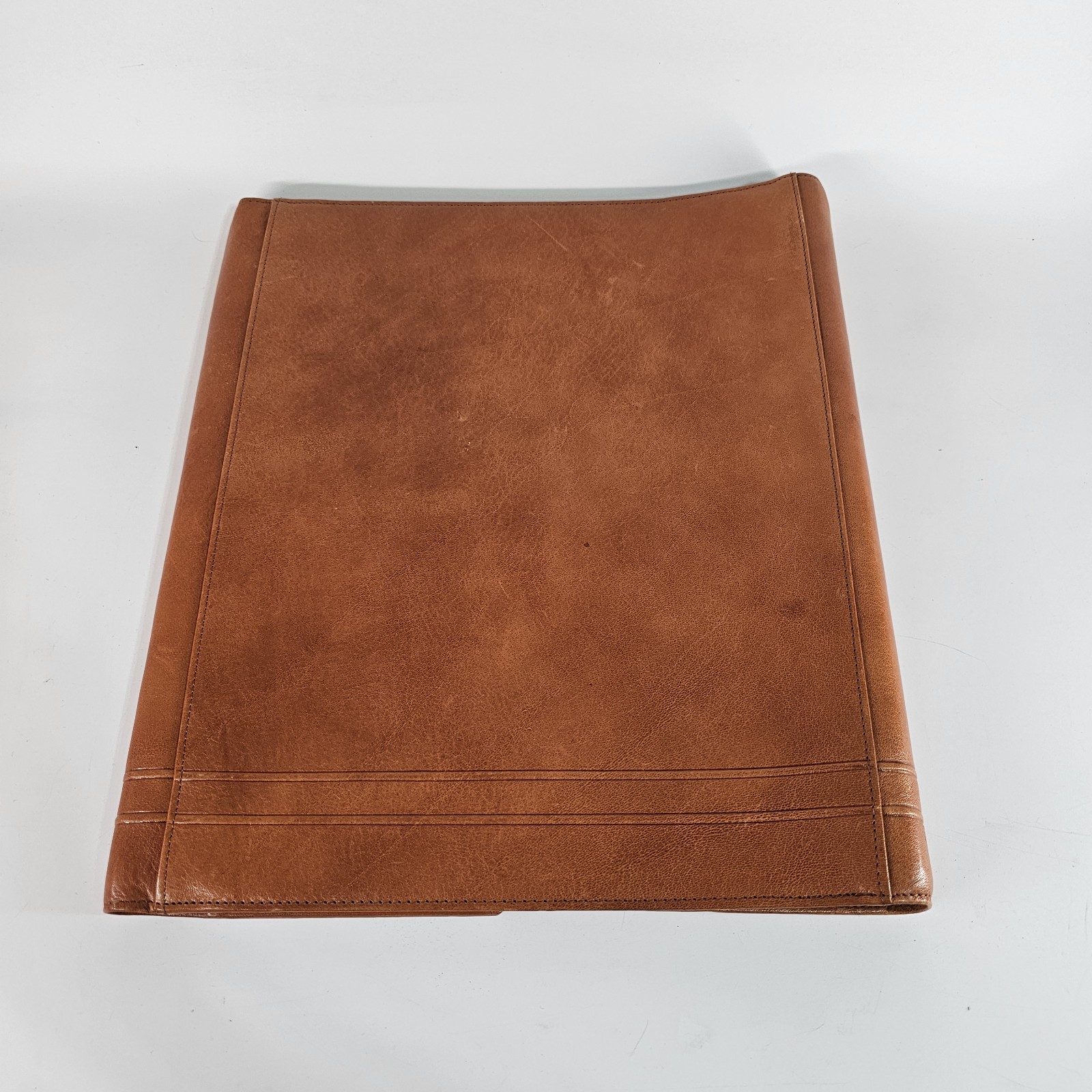 Laipe Leather Portfolio 4 Ring Binder Tan Lawyer Formal Document Note Pad Italy