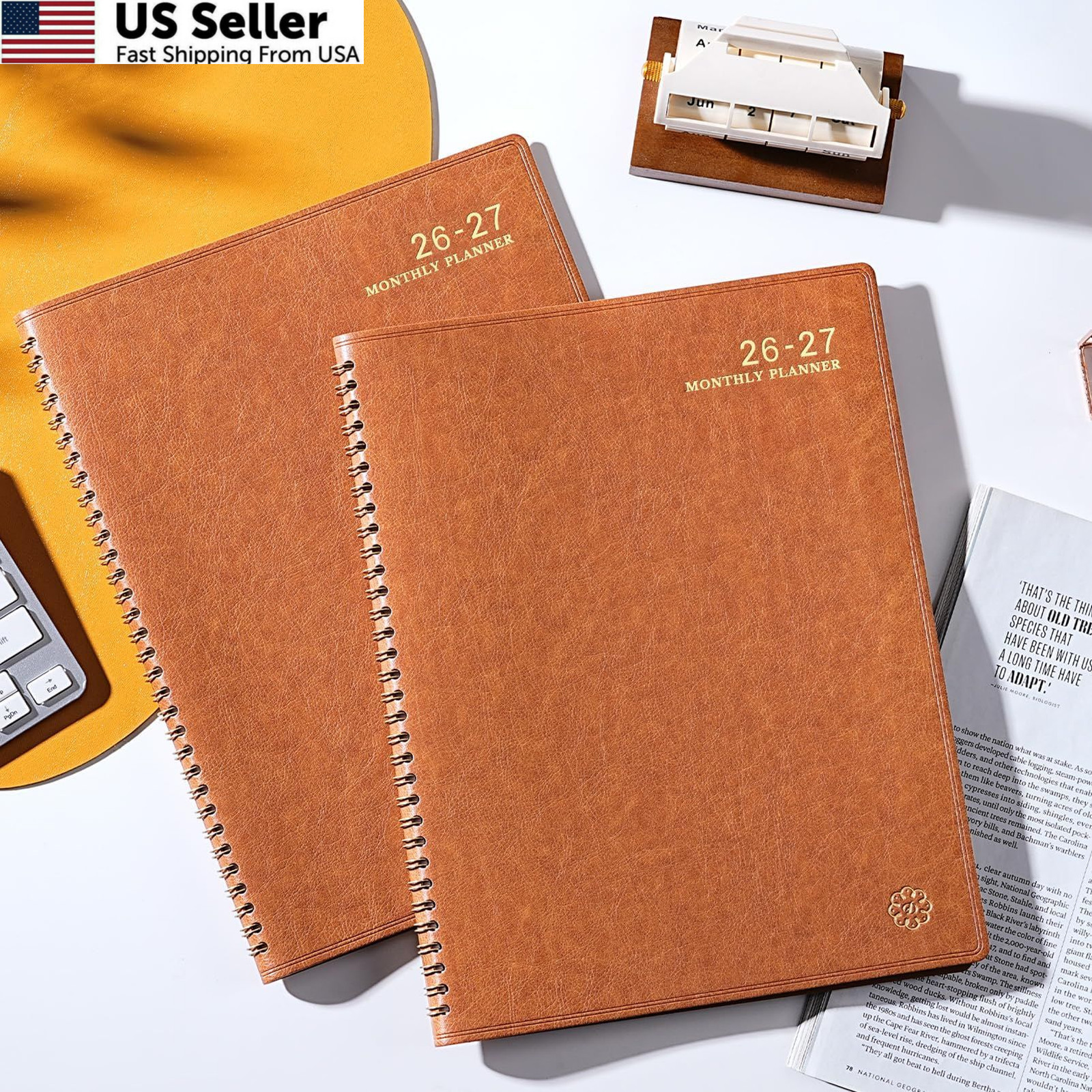 Monthly Planner 2026-2027 – 18 Months 9 inches X 11 inches, Brown