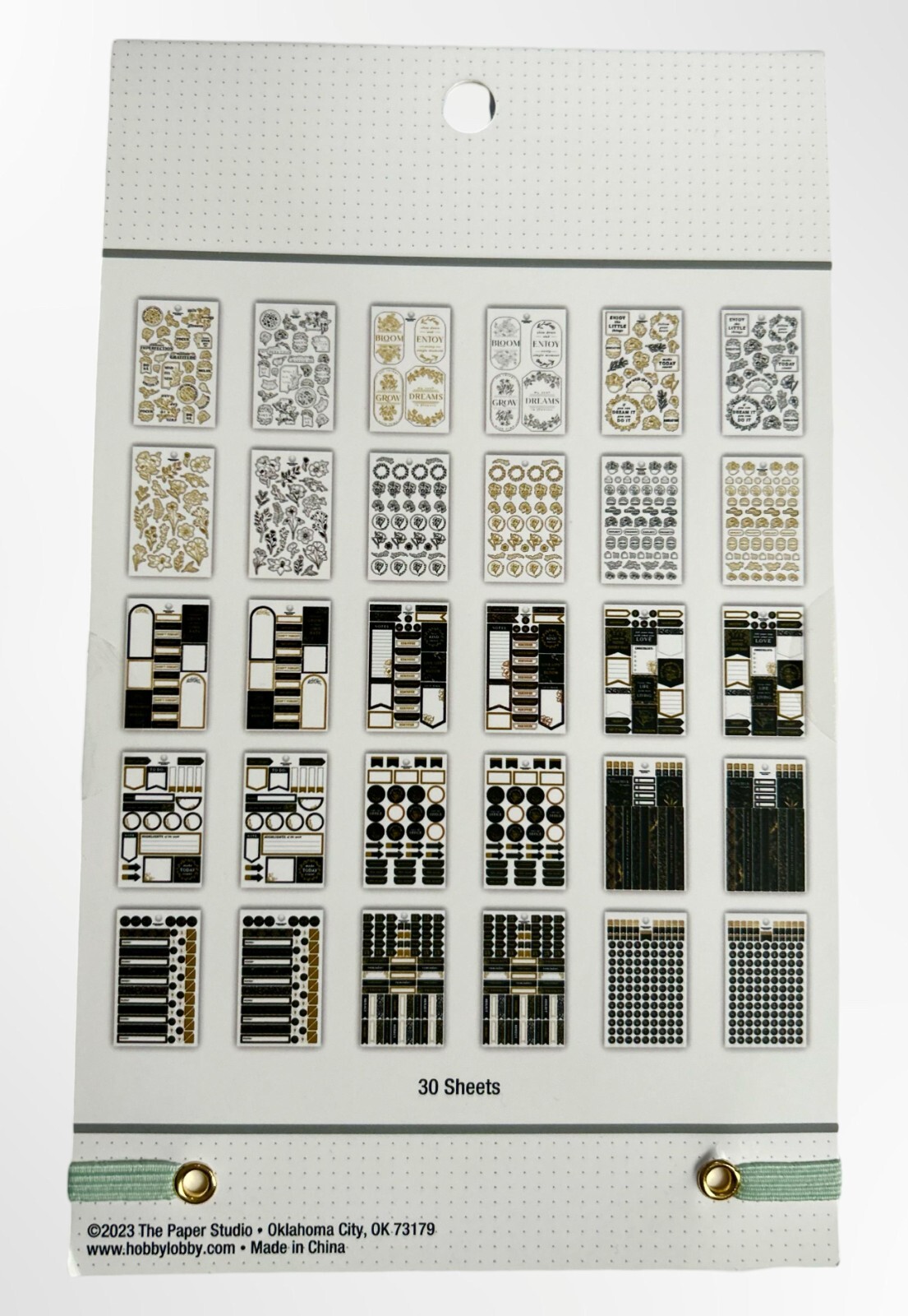 Agenda 52- Black & Gold Sticker Book, 30 Sheets- 1208 PCS
