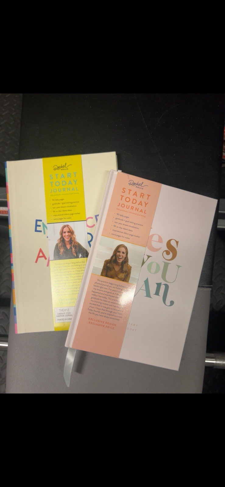 Lot of 2 Rachel Hollis Start Today Journals Pink Yellow Gratitude Goal Setting