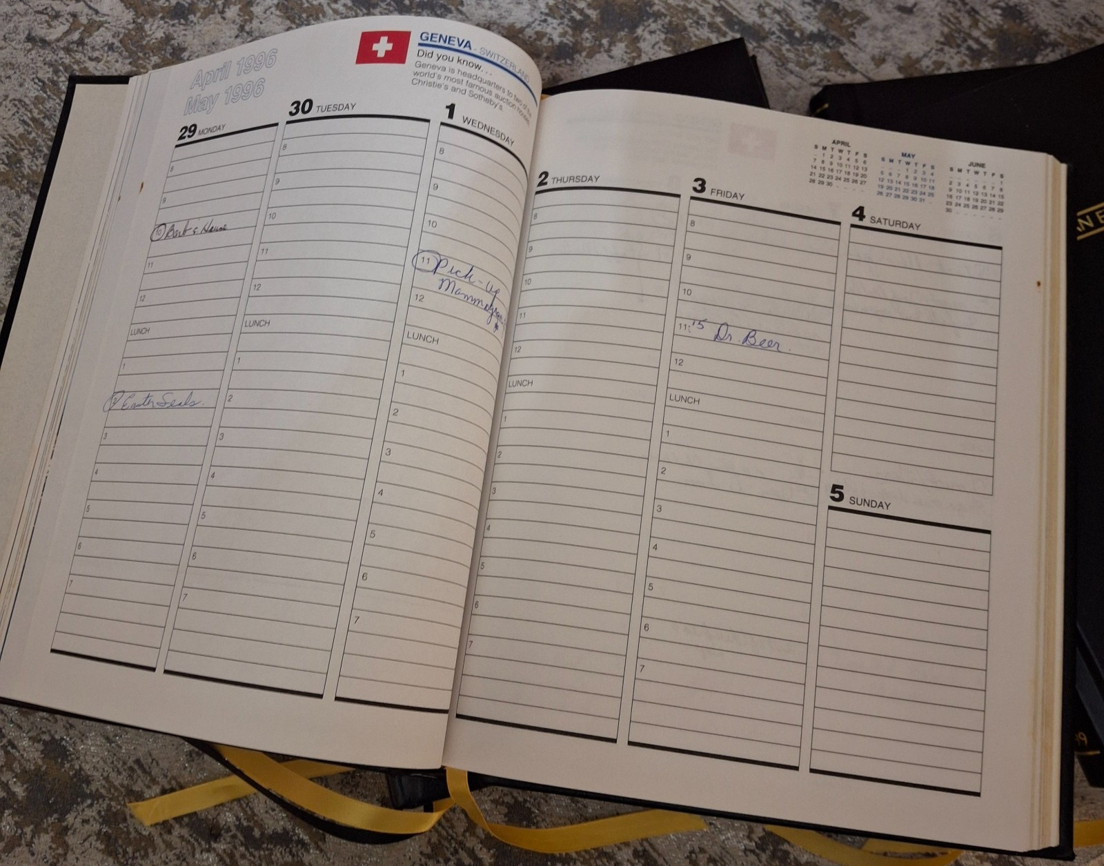 Vintage American Express Appointment Books Lot of 5 Black Planner 1992-93 1996