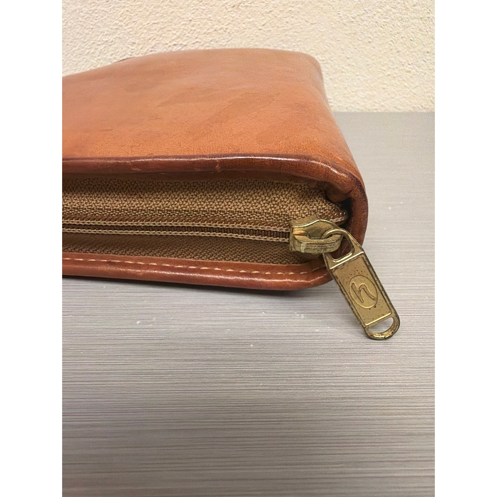 Vintage Hartmann Belting Leather Brown Zip Around Organizer Planner 6 Ring