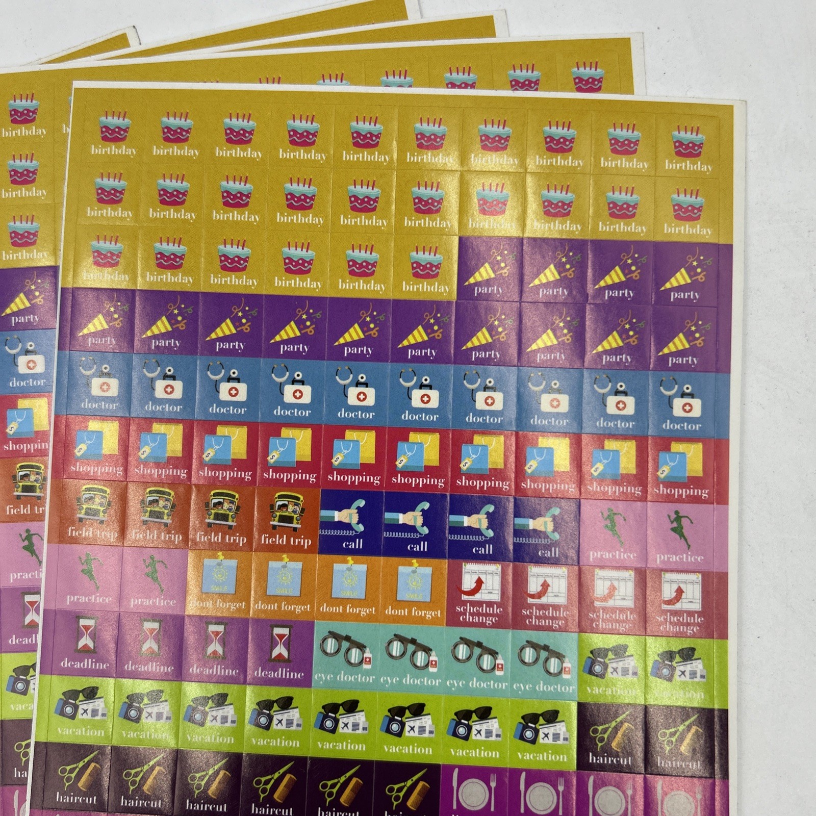 Calendar 1800 reminder stickers birthdays parties pay bills urgent