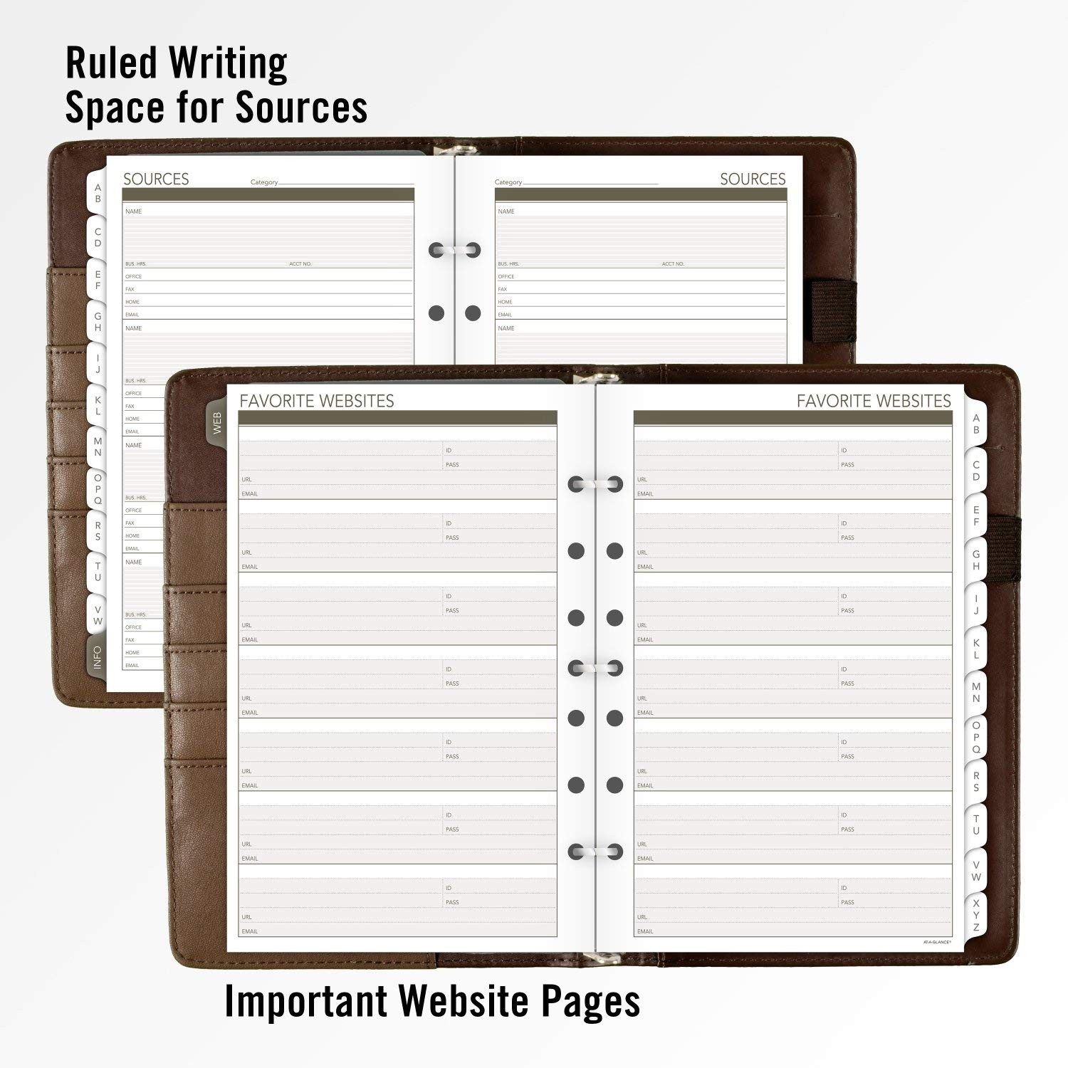 Harrison Design Brown Telephone Address Book Planner with Card Slots and Pen …