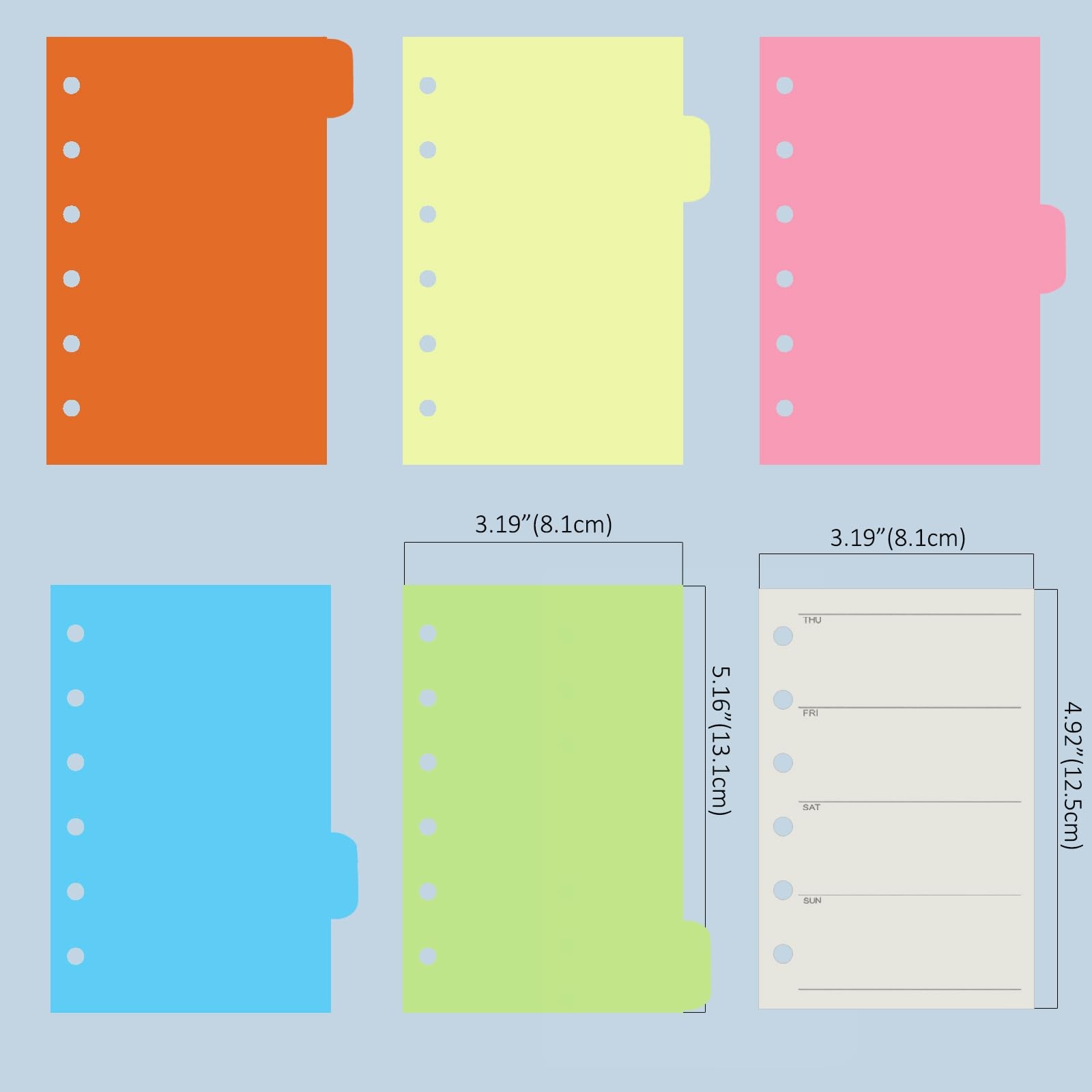 A7 6-Hole Binder Refill Set with Monthly Planner, Stickers, and Dividers