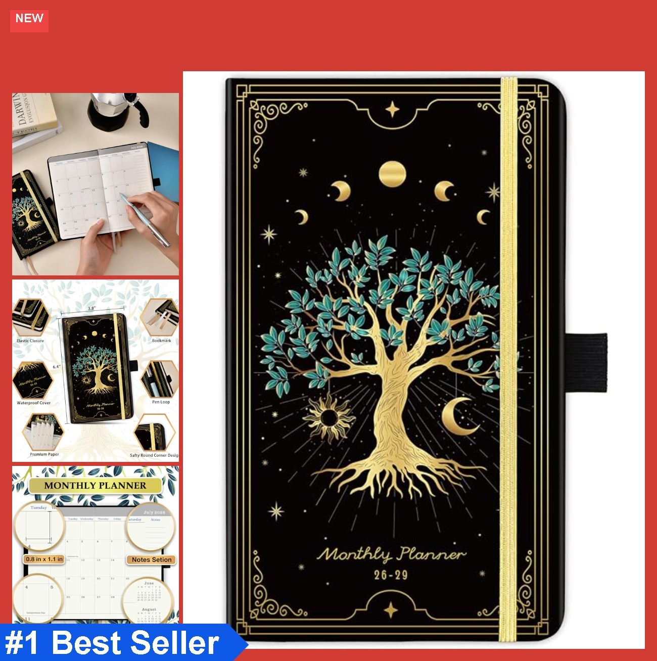Pocket Monthly Planner 3 Year July 2026 to June 2029 6.3×3.8 Inches for Purse