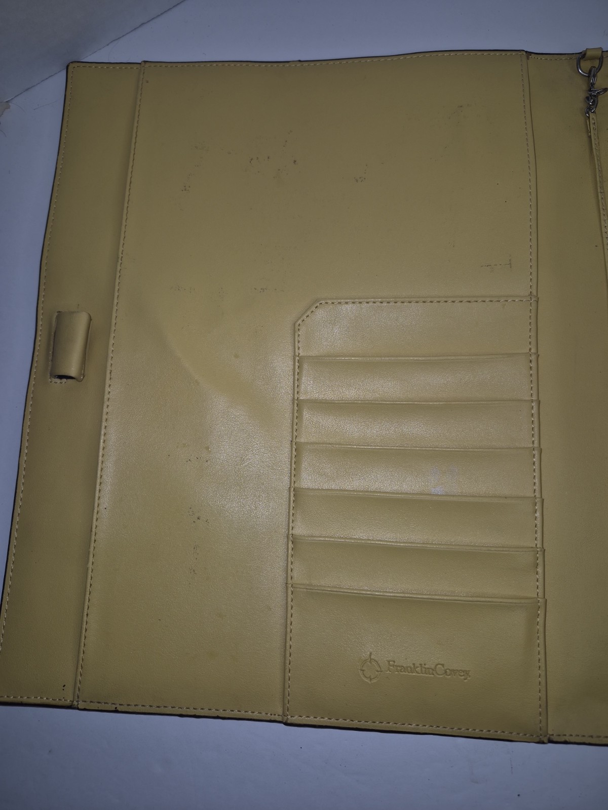 Franklin Covey Business Yellow Organizer/ Card Holder genuine leather