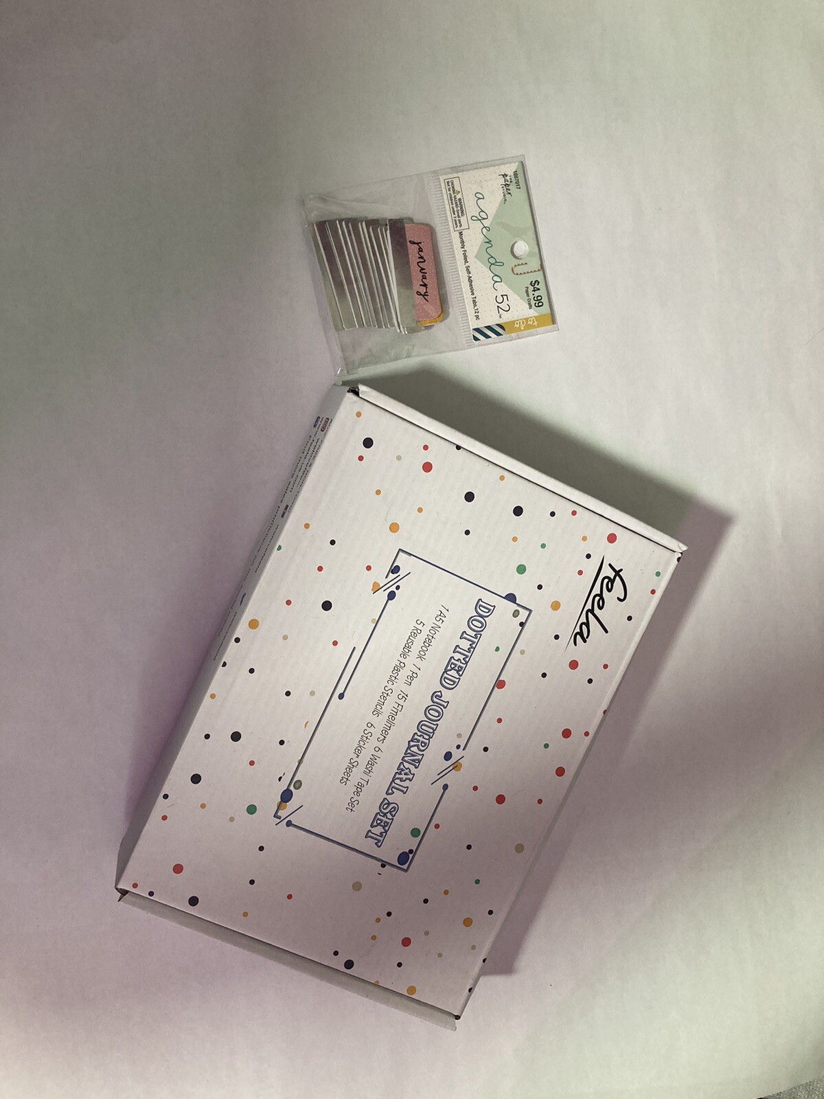 Complete Feela Dotted Journal Set Teal + Additional Monthly Self-Adhesive Tabs