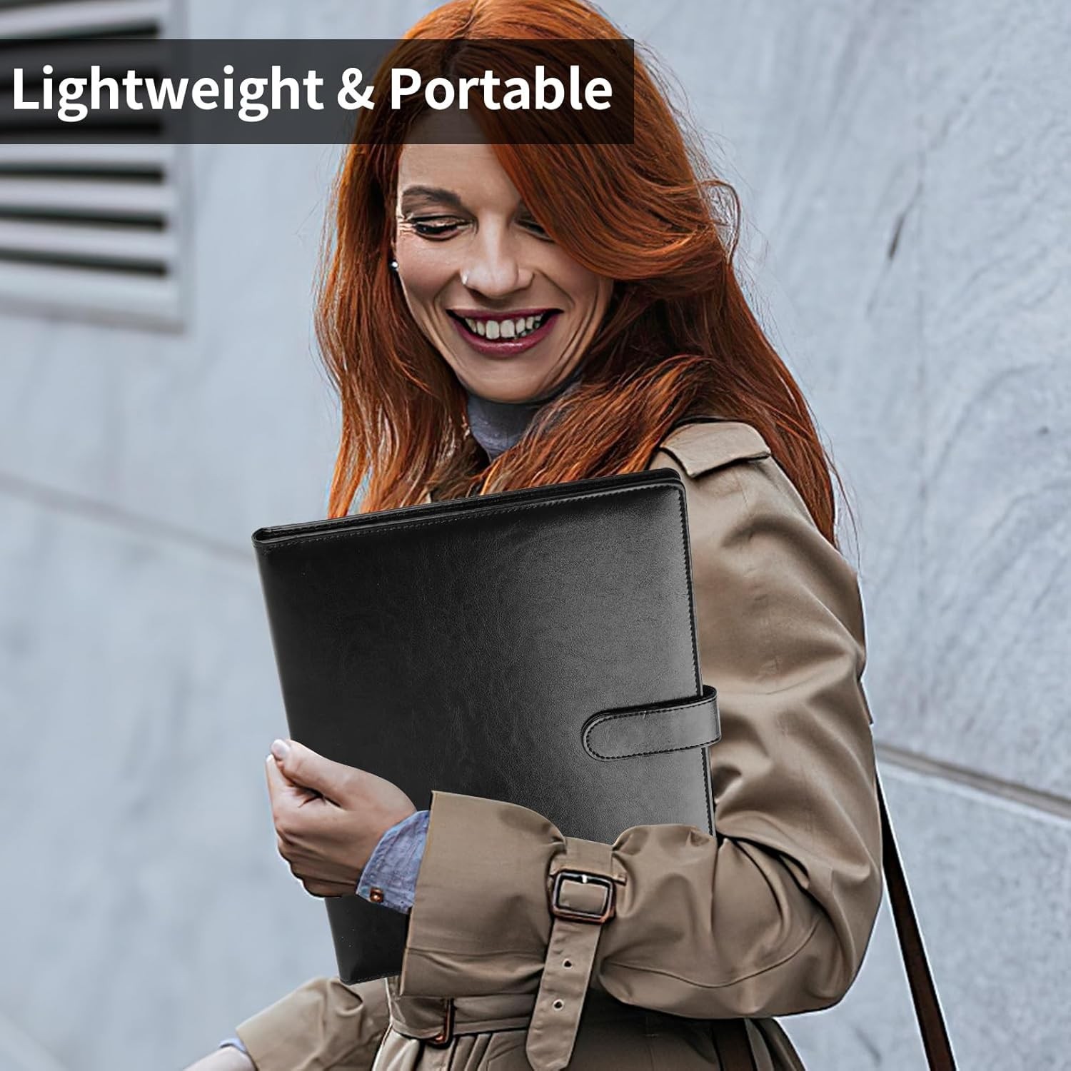Professional Padfolio with Clipboard, Faux Leather Portfolio Folder Binder, L…