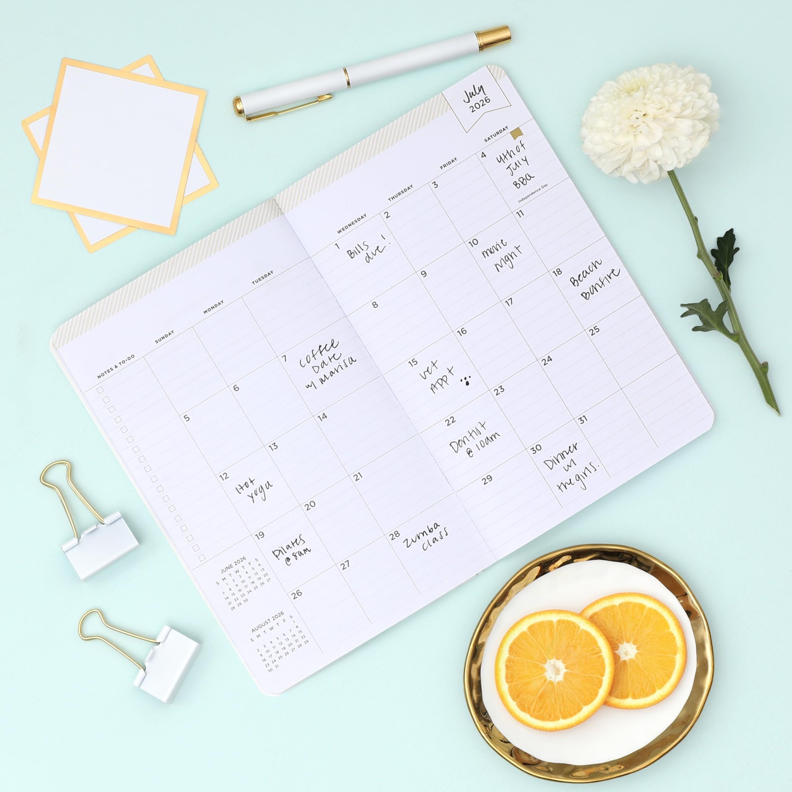 Blue Sky Day Designer 2026-2028 Monthly Academic Year 24 Month Planner Calend…