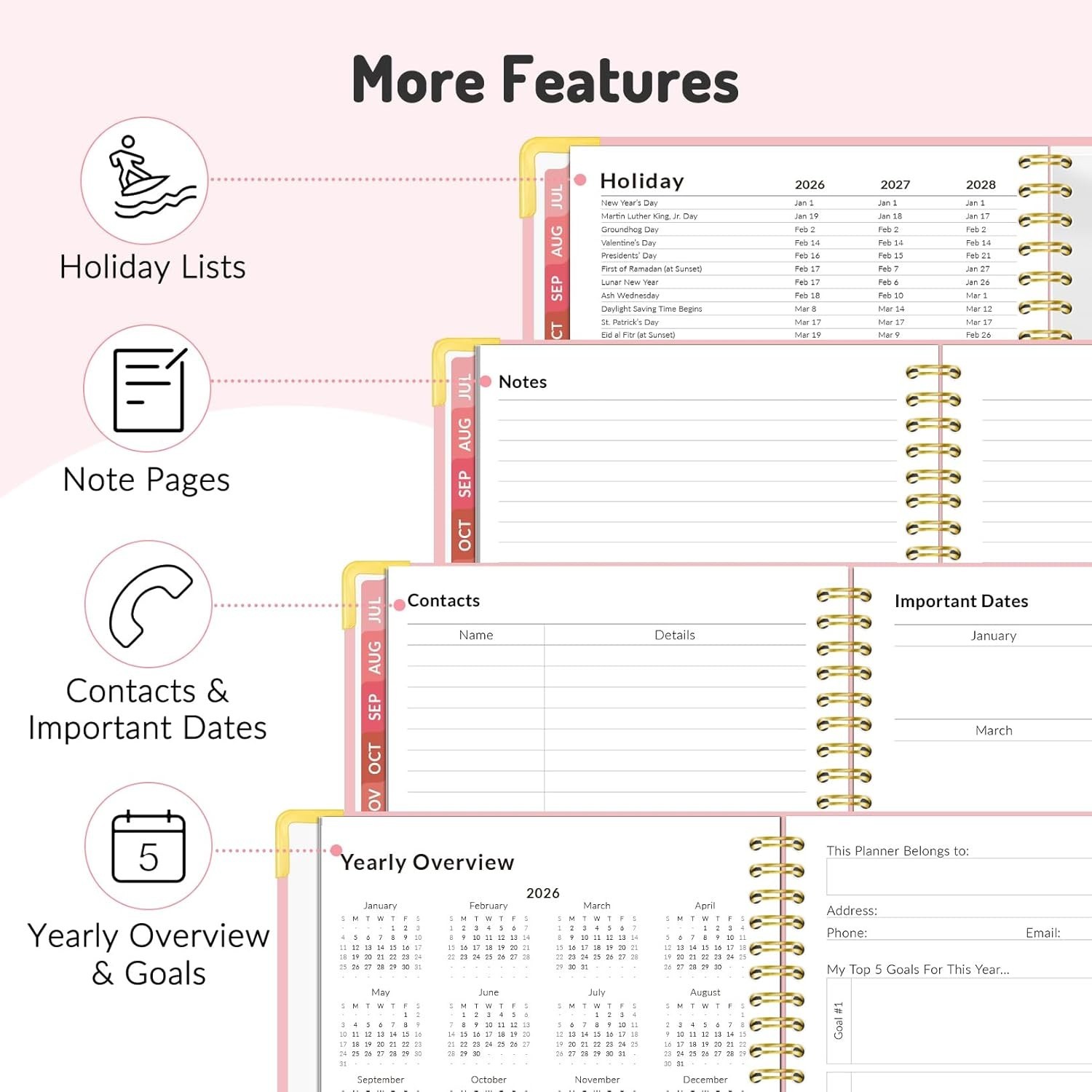 Elegant 18- Academic Planner 2026-2027 – Perfect for Students & Teachers