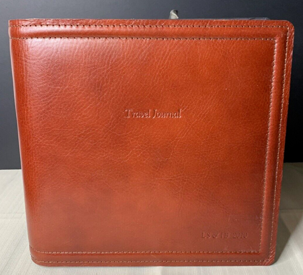 Leather Cover 30 pages Photo Album, Scrapbook ,Travel Journal Handmade in Italy