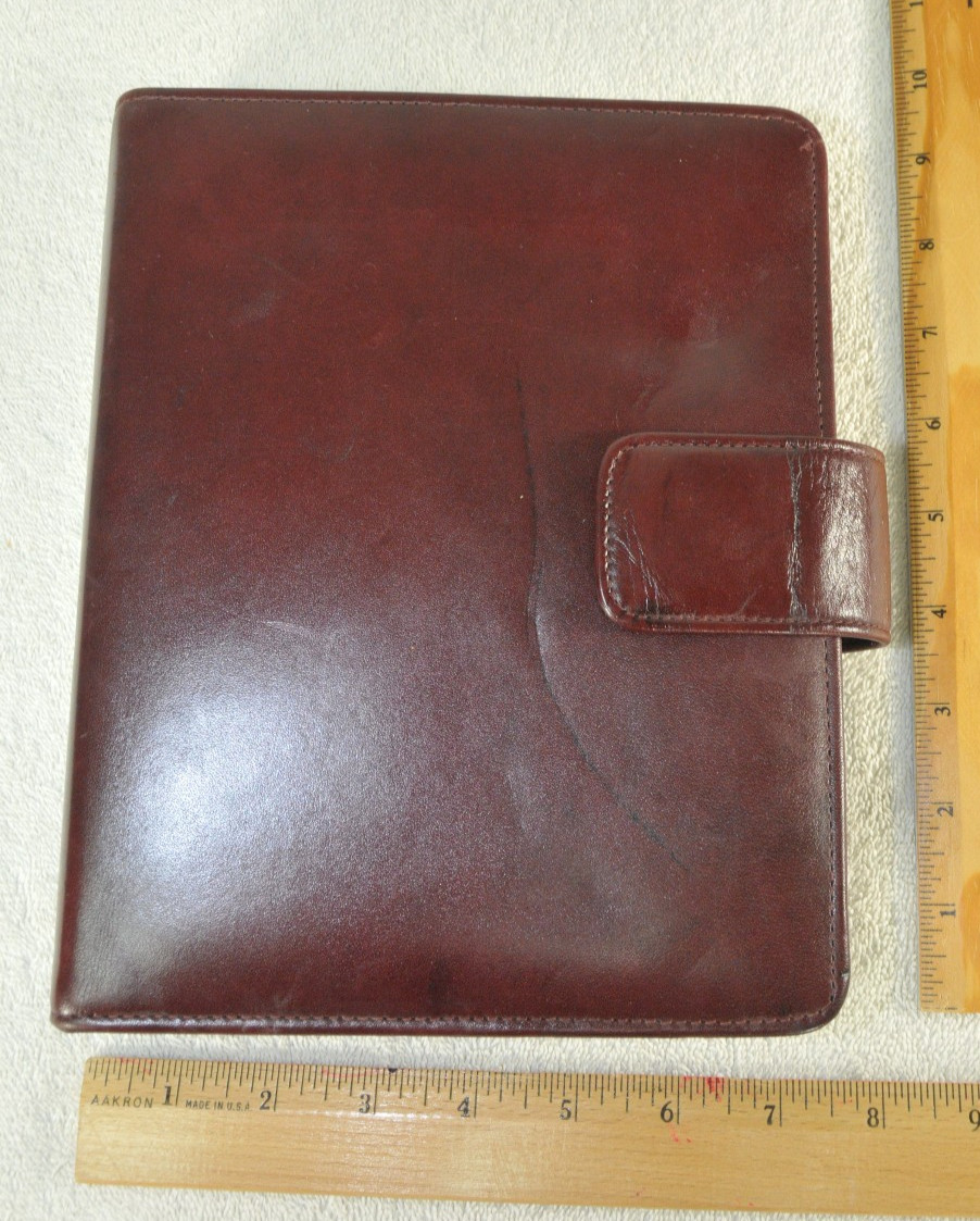 Harper House Genuine Leather 3-Ring Planner Binder Burgundy