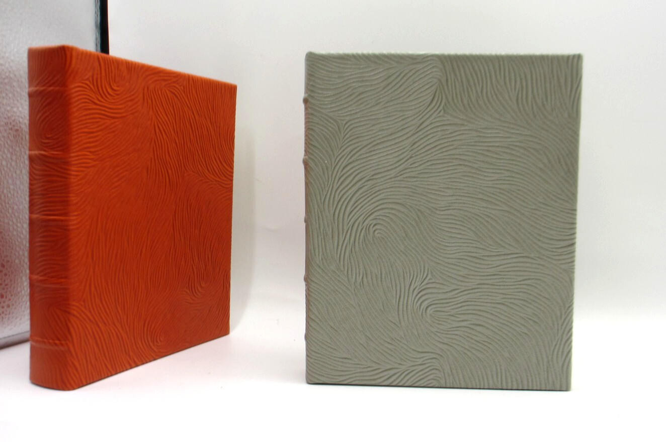 Address Book Leather Hardcover 6 Ring Binder Graphic Image ORANGE Swirl