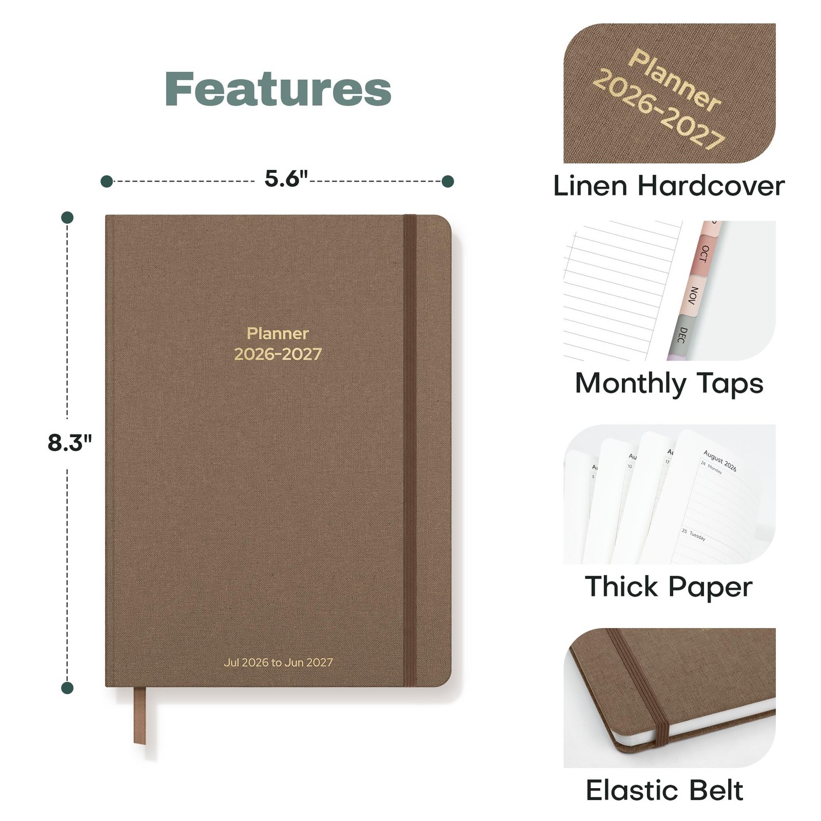 Planner 20262027 Monthly and Weekly Academic Planner July 2026 June 2027, Li…