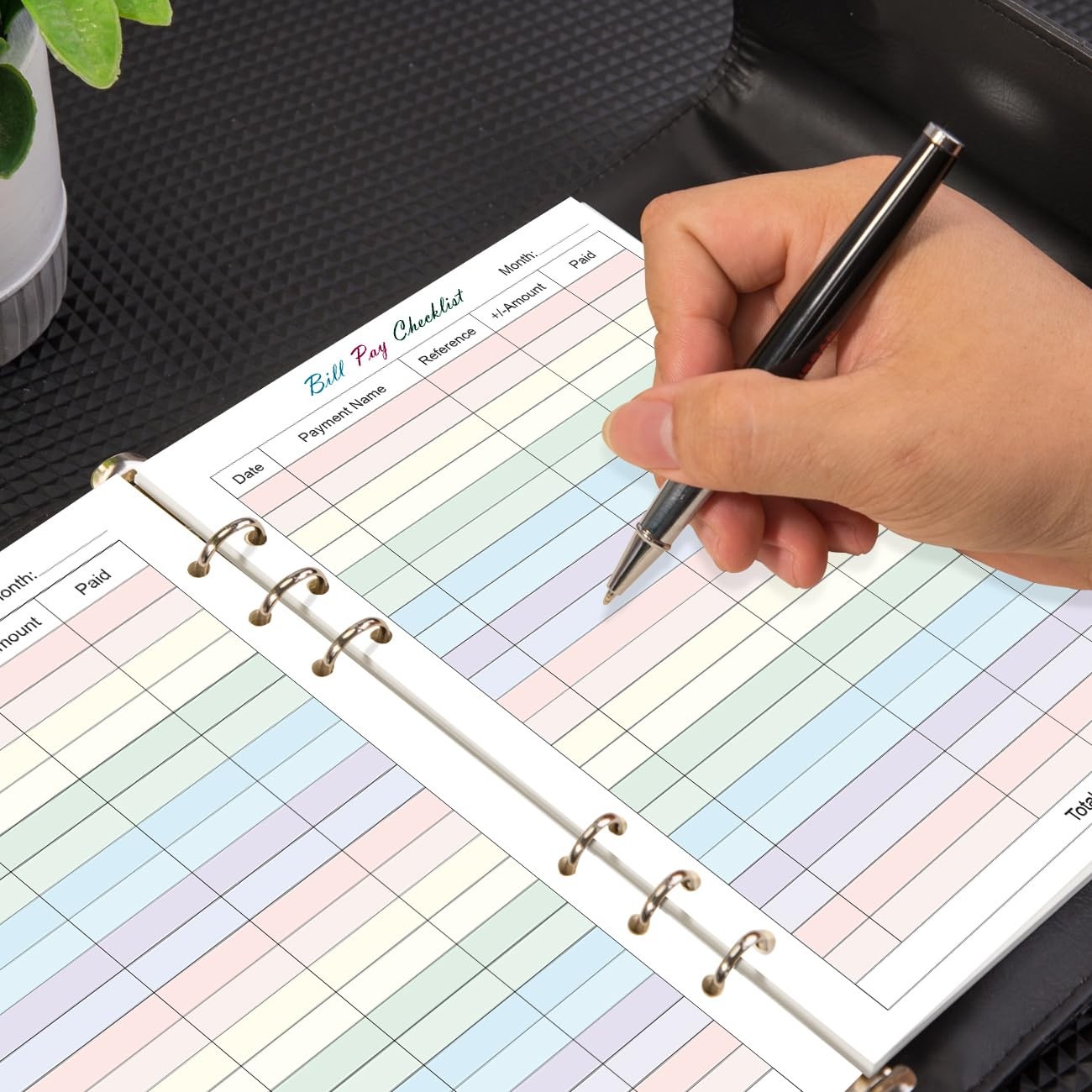 50 Sheets/100 Pages Colorful Monthly Budget Form A5 Binder 5.8×8.3 Inch