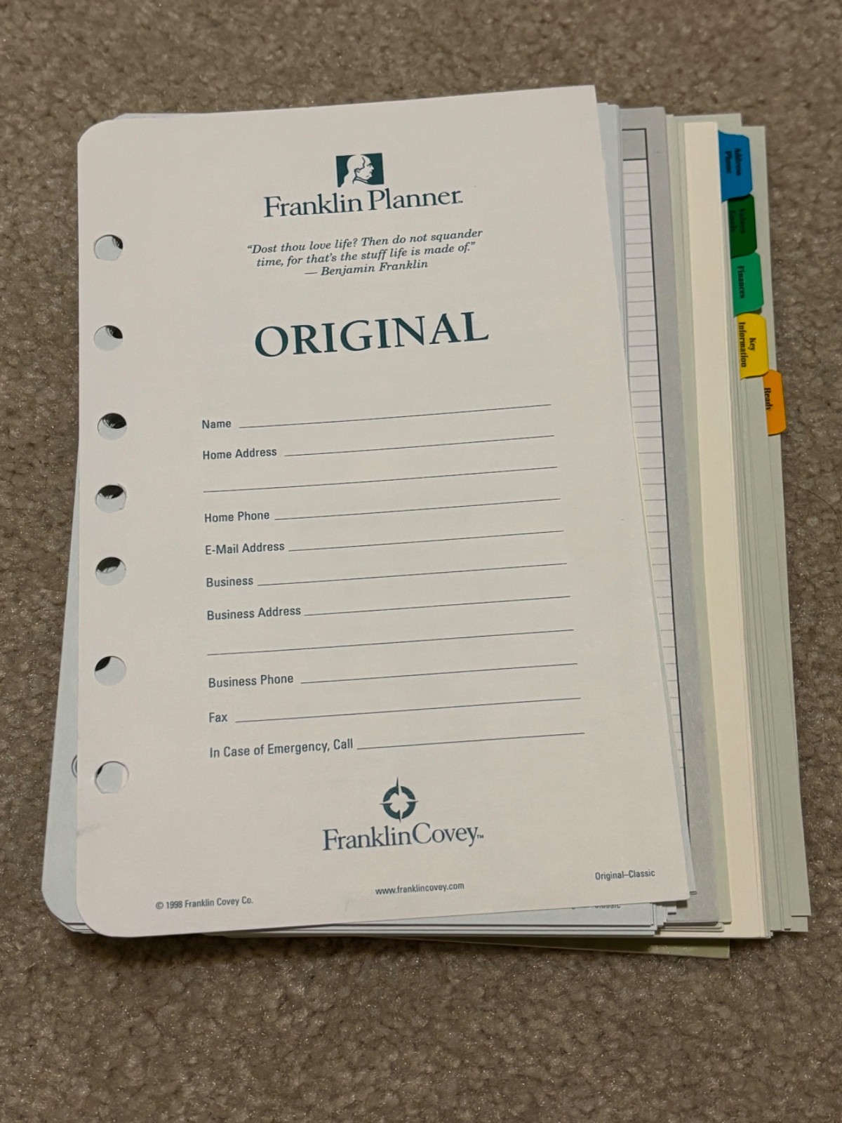 Franklin Covey Classic Black Leather Planner + Accessories