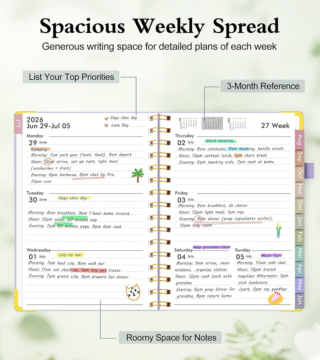 Academic Planner 2026-2027, Hardcover Weekly and Monthly Calendar Planner from J