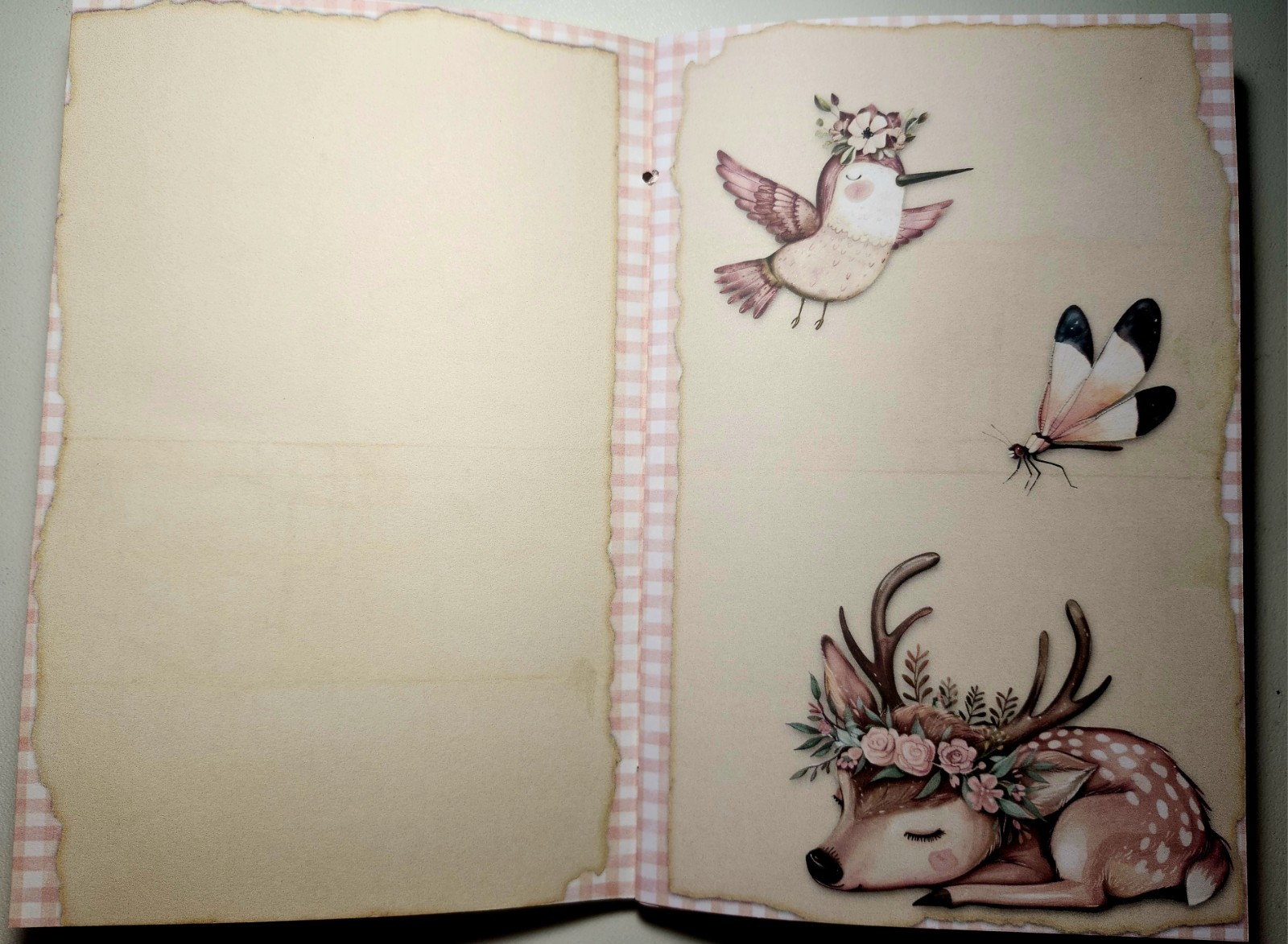 Junk Journal Booklet “UNICORNS & FAIRIES” Handmade Lg 8.5″x5.5″ 40pgs