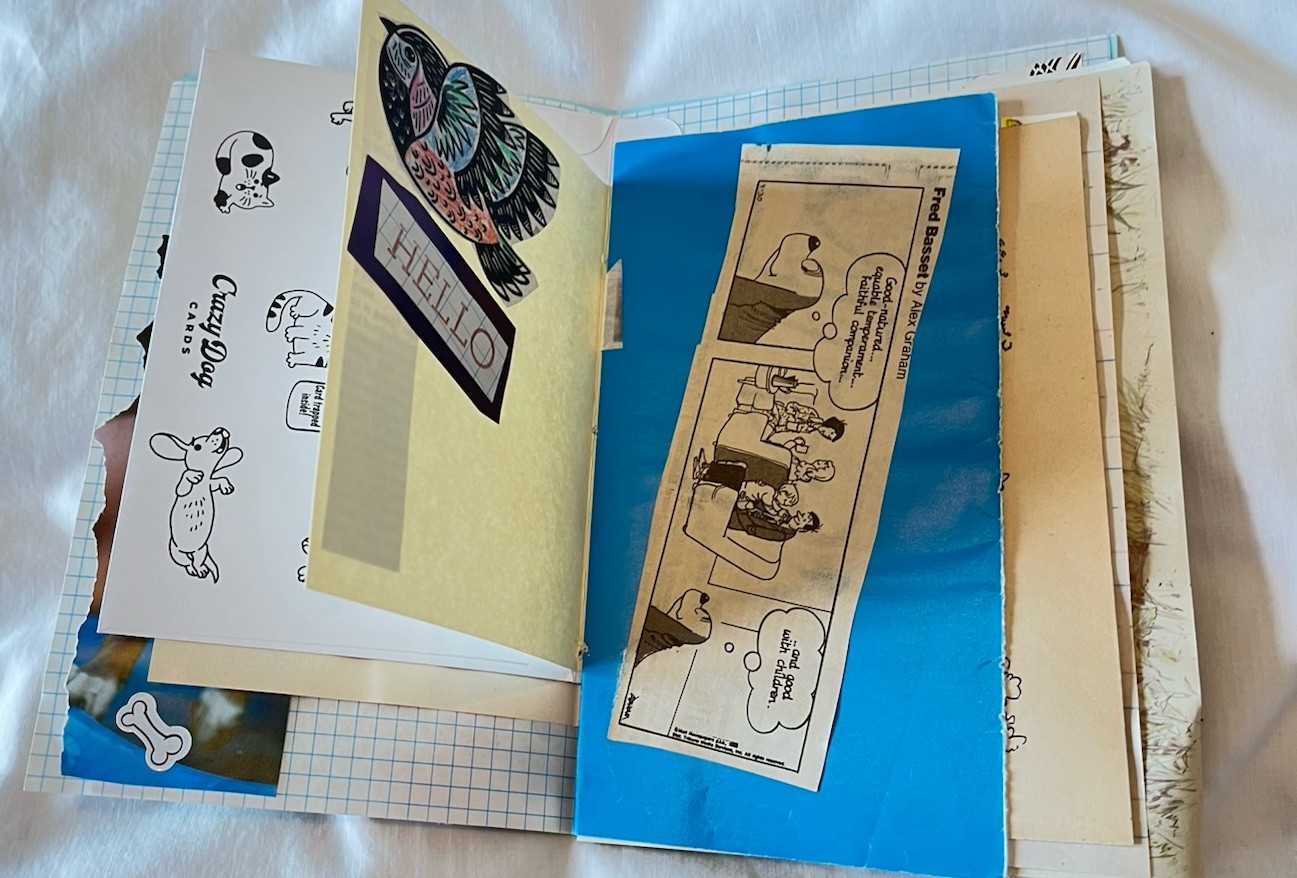 Junk Journal Cats & Dogs Theme, 6×9” Handmade, Paper Ephemera Tucks Embellished