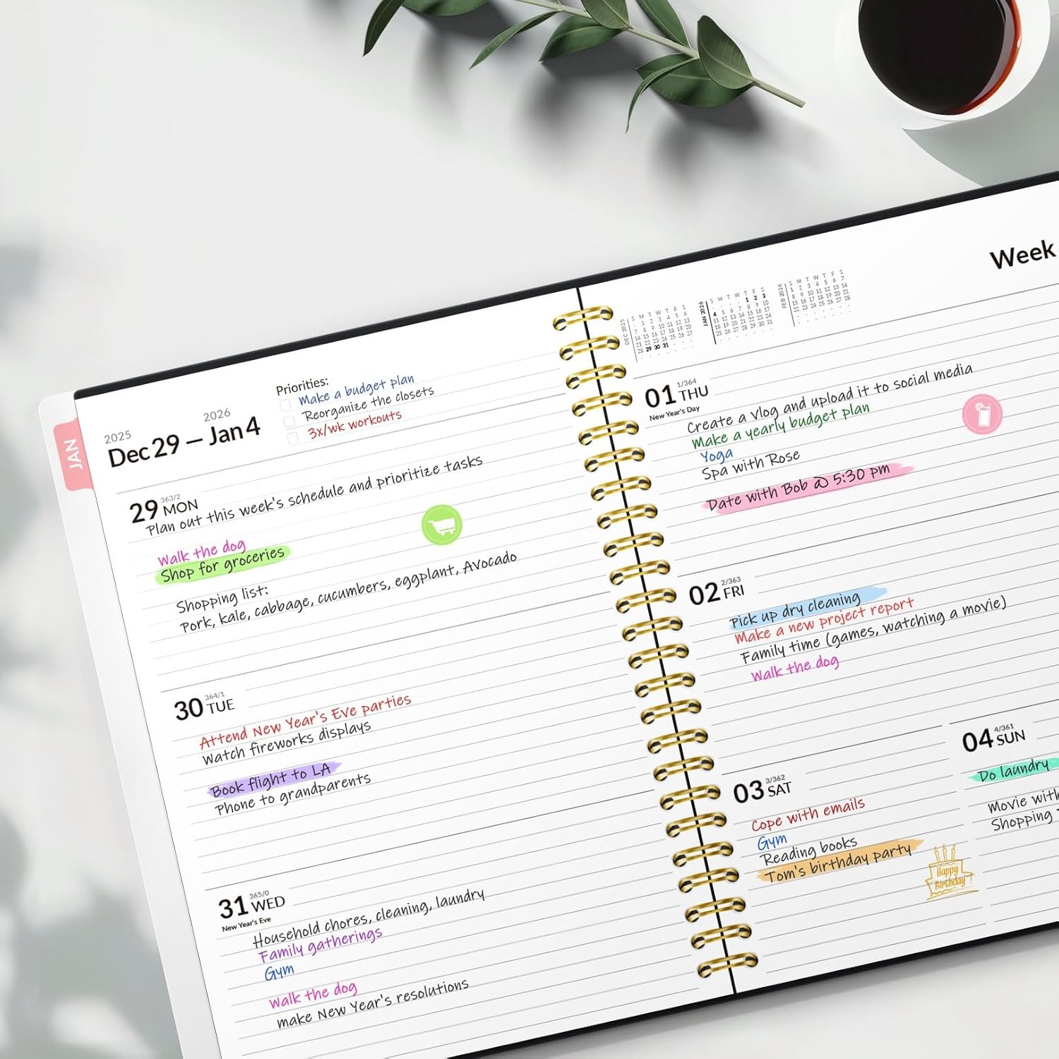 2026 Planner, Calendar Planner Weekly and Monthly (Jan 2026-Dec 2026), 6″ X 8″,