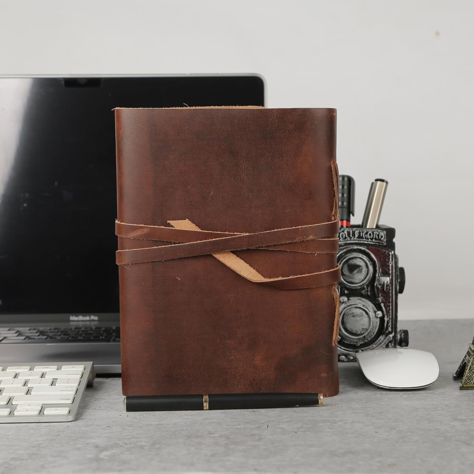 KomalC Dark Tan Leather Journal 8×6 | Handmade Vintage Notebook with Unlined …