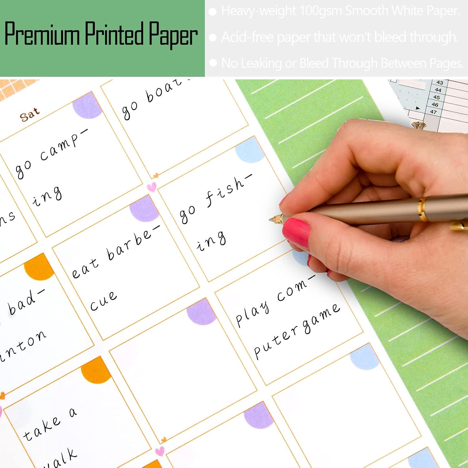 A5 Planner Inserts Monthly Planner Refills, 90 Pages Colorful 6-Ring