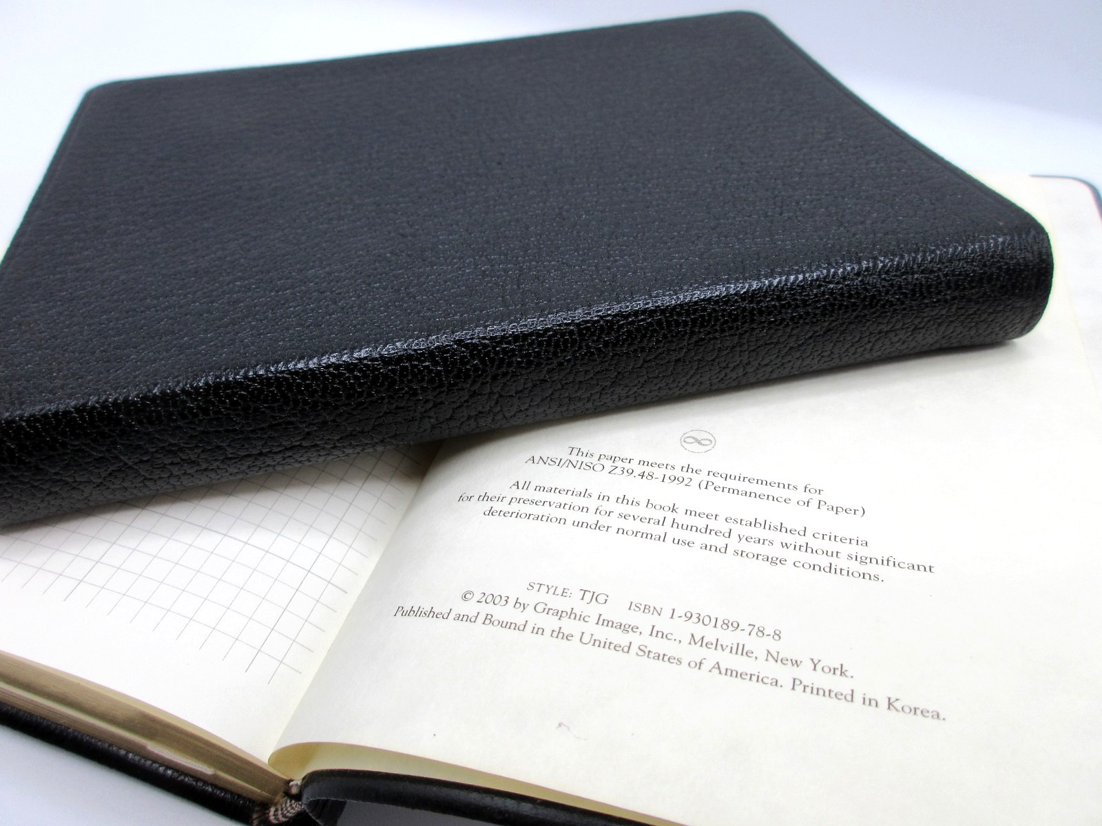 Graph Grid Lined Squared Paper Pages Journal 4×6″ Leather Cover BLACK
