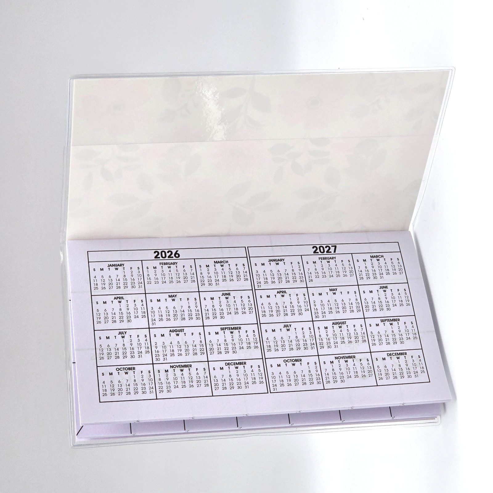 Floral Pocket Planer 2026-2027 Calendar Vinyl Cover Cone Spring Flowers 6.5″