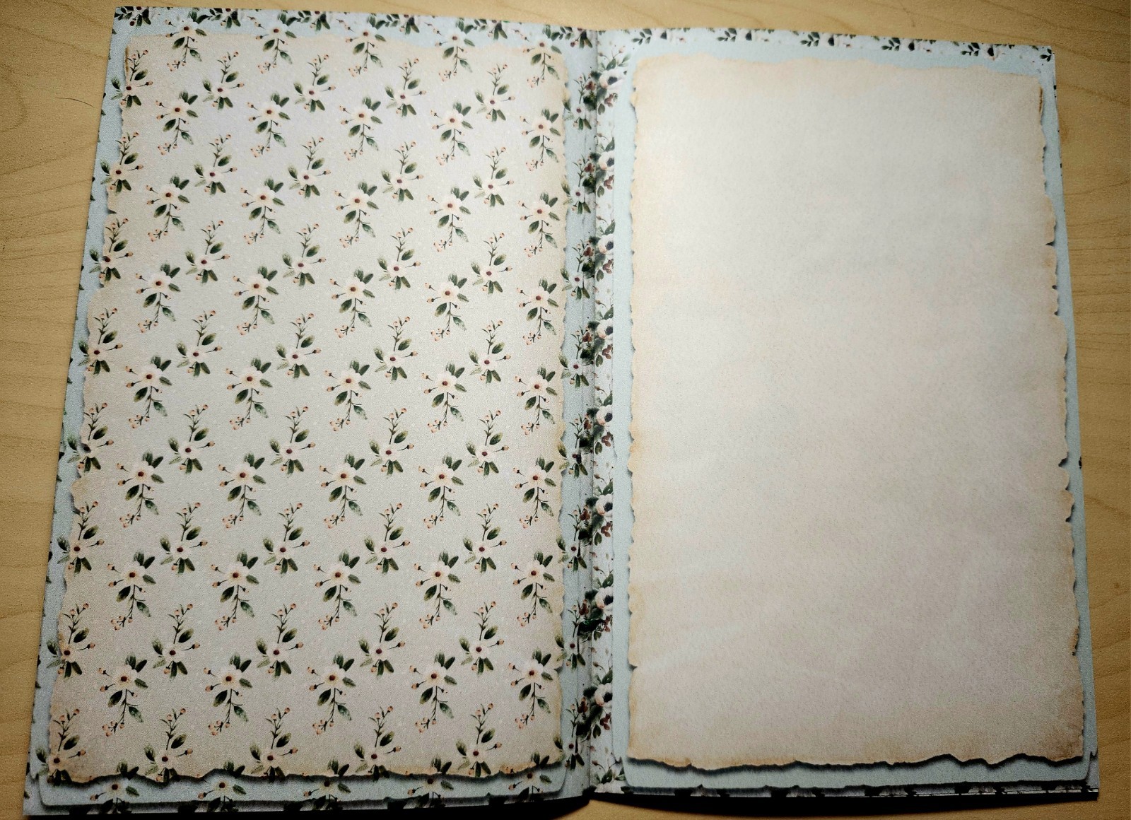 Junk Journal Blank Booklet “WINTER WONDER” Handmade Wildlife Lg 8.5″x5.5″ 40pgs