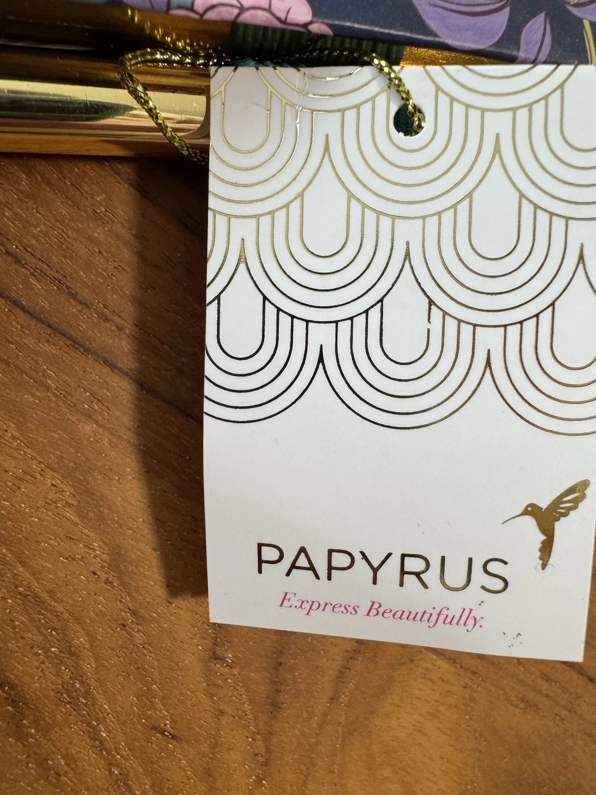 Papyrus Set Blue Floral and Bird Print Journal & Gold Pen NEW! 6” X 8” 244 Pages