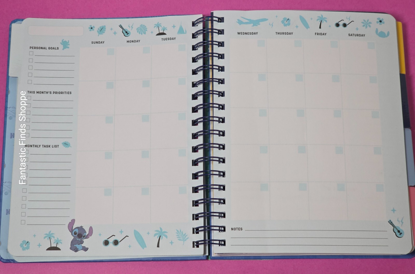 Disney Lilo & Stitch Hawaii Surf Club 12 Month Planner NEW UNUSED