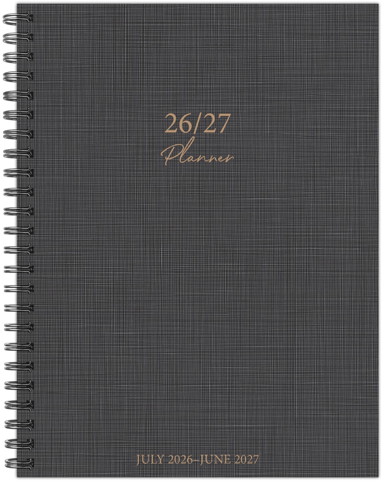 Graphite Grid Academic Year July 2026 – June 2027 6.5″ x 8.5″ Weekly Planner